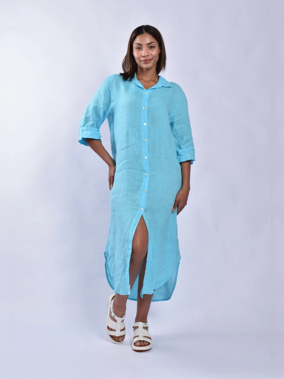 Made In Italy Linen Long Dress