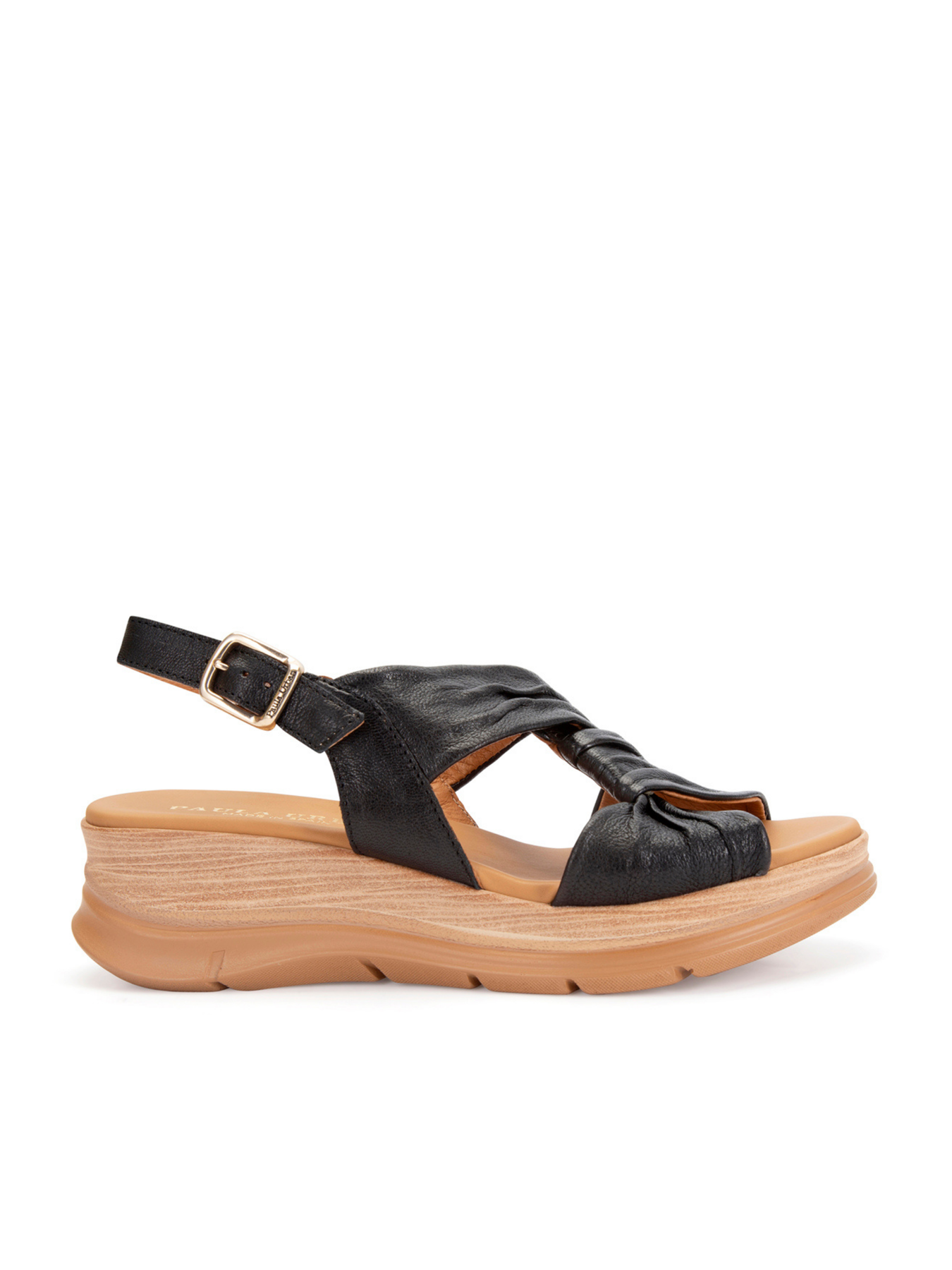 PAULA URBAN BLACK LOW WEDGE SANDAL