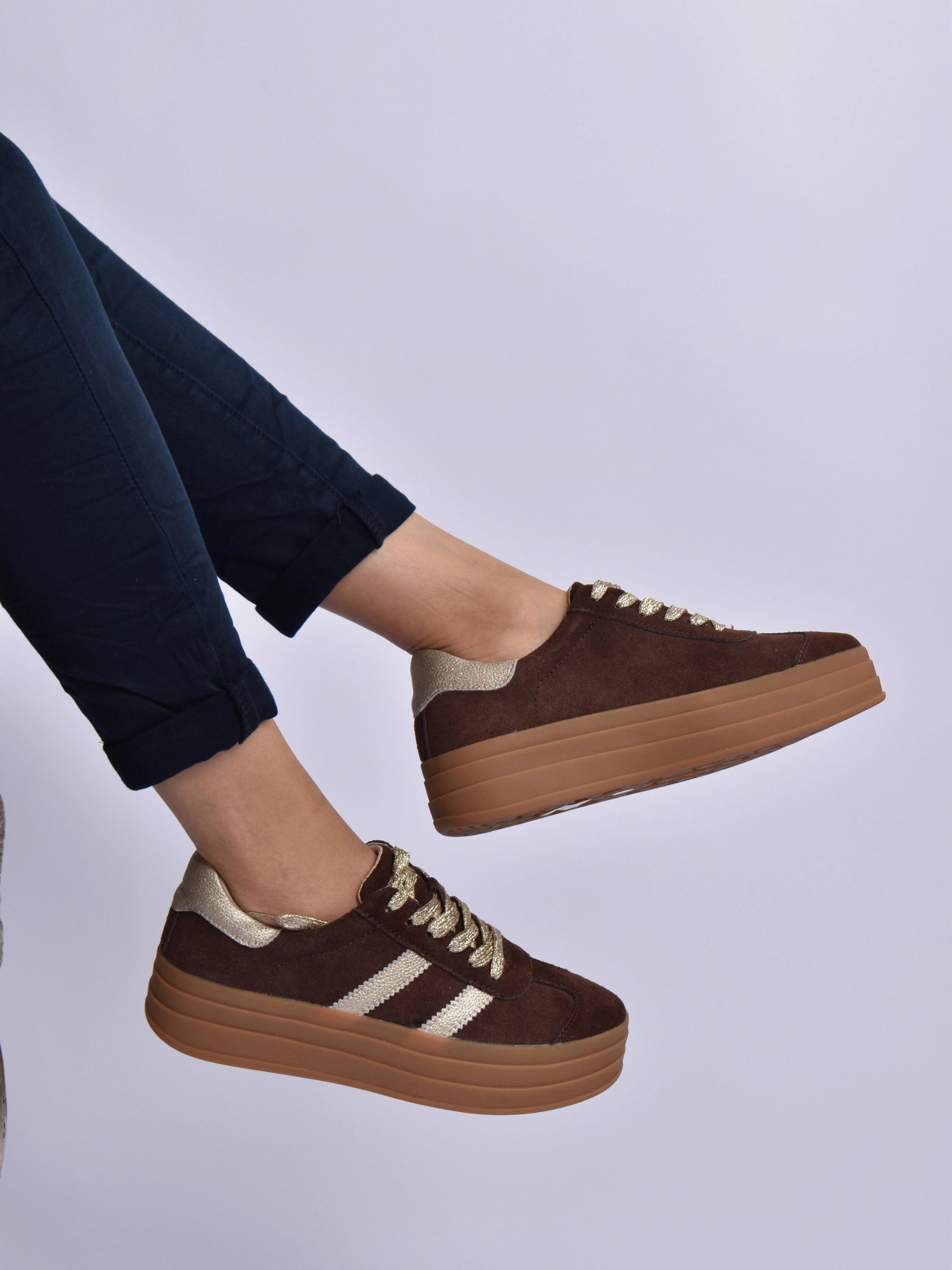 JULZ CHESNUT GOLD BREE SNEAKER