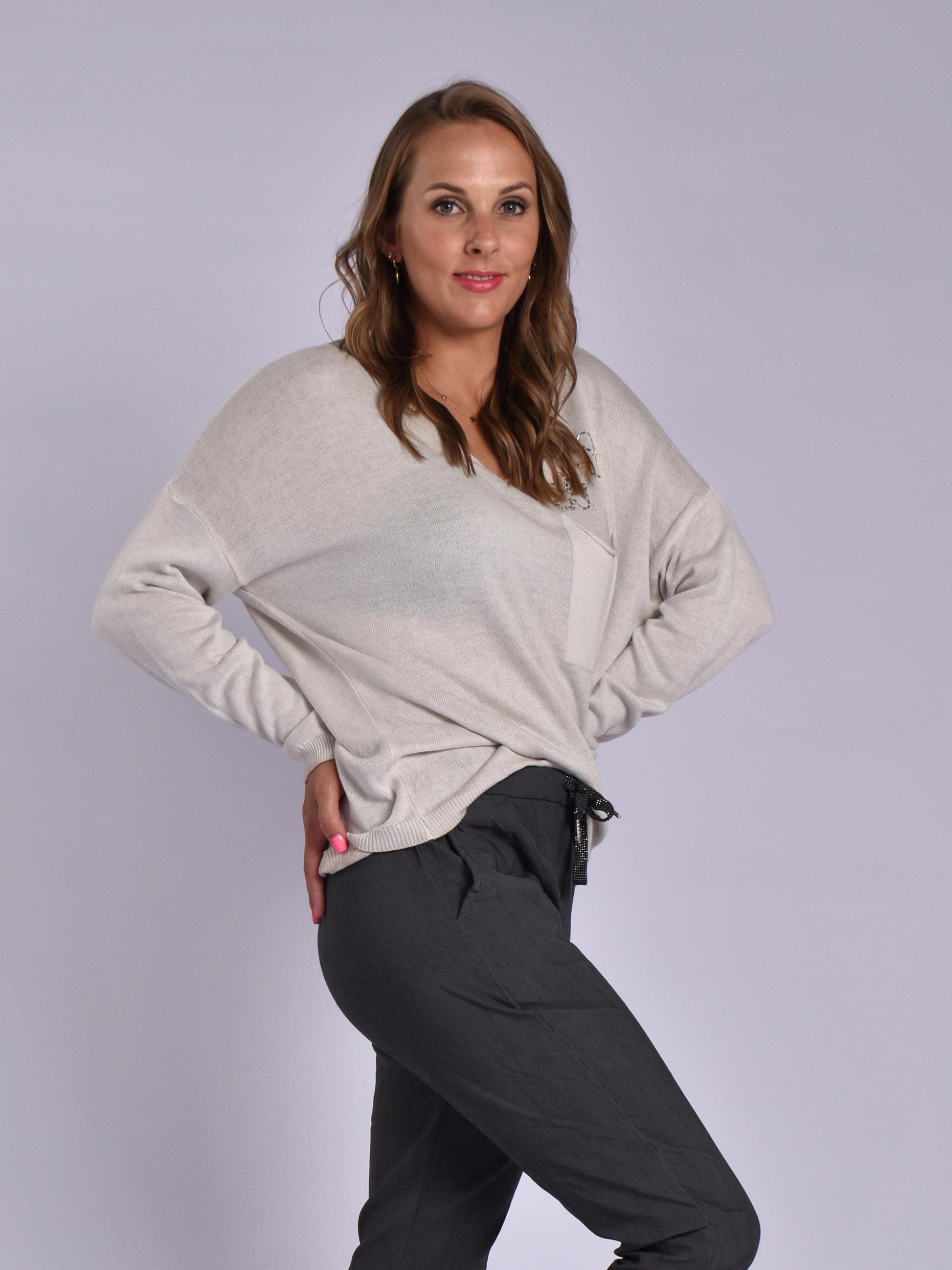 MADE IN ITALY KNIT TOP - CREAM