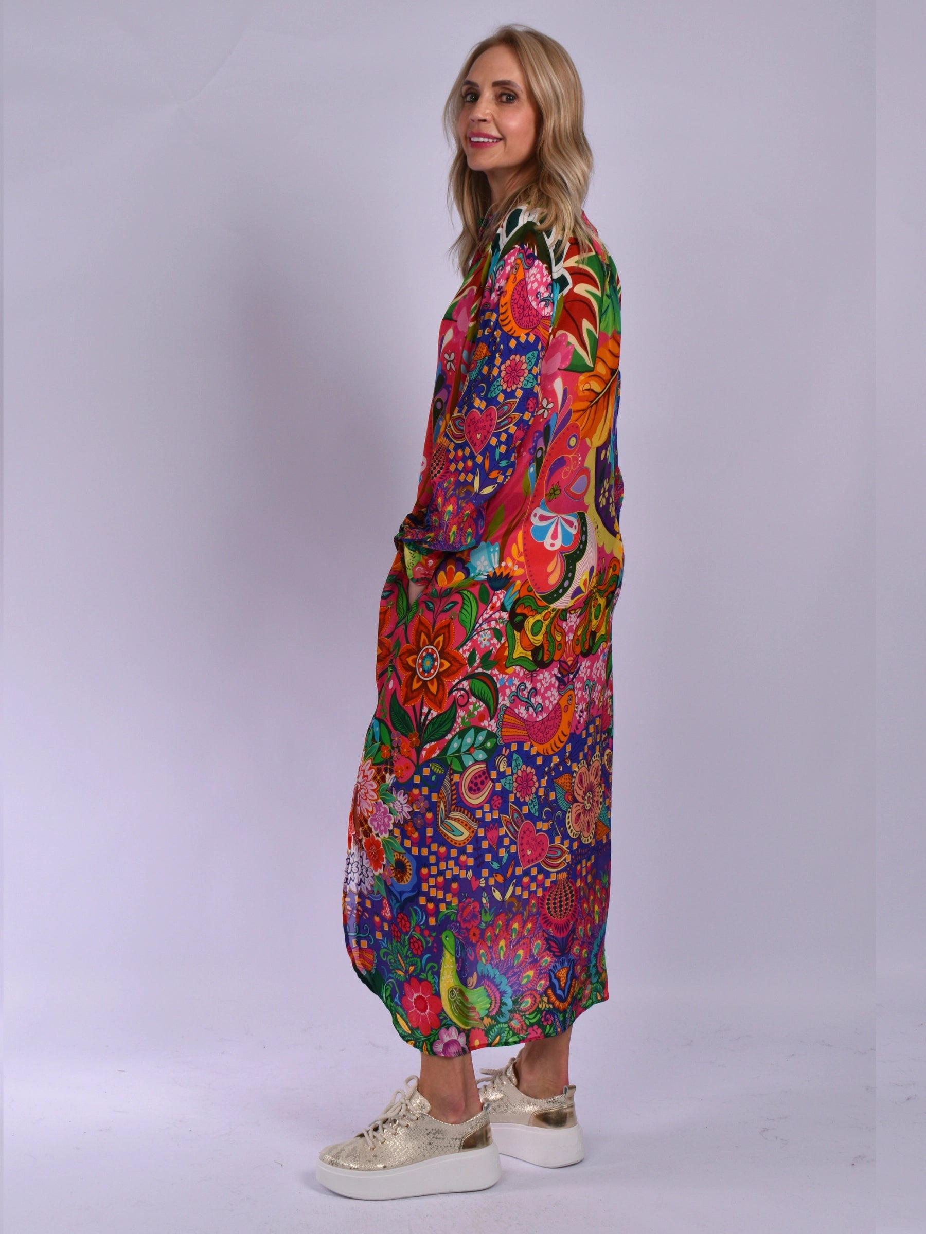 JOLIE PINK MULTI LIDIA DRESS