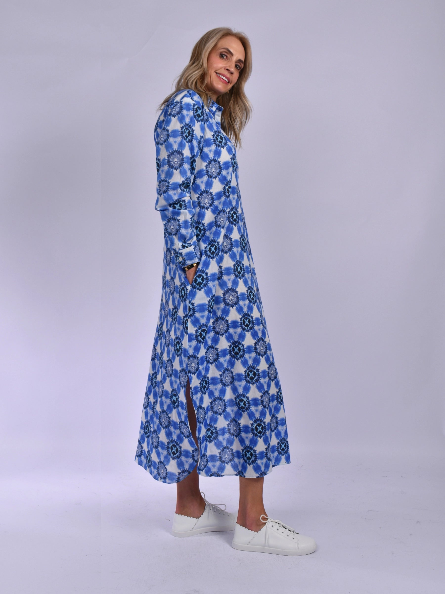 JOLIE BLUE WHITE CLAIRE DRESS