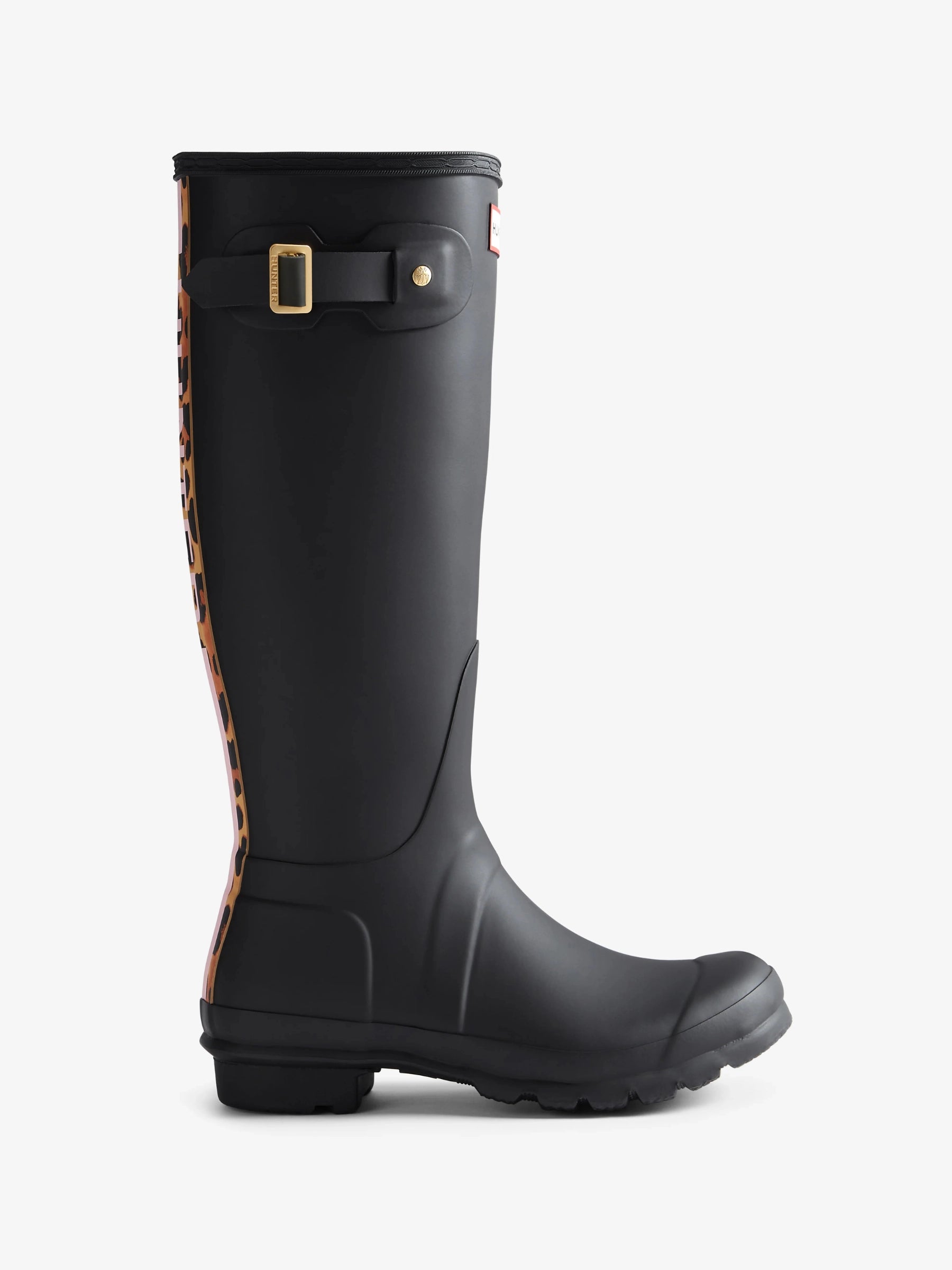 HUNTER LEOPARD PRINT BACKSTRAP TALL WELLINGTON BOOTS