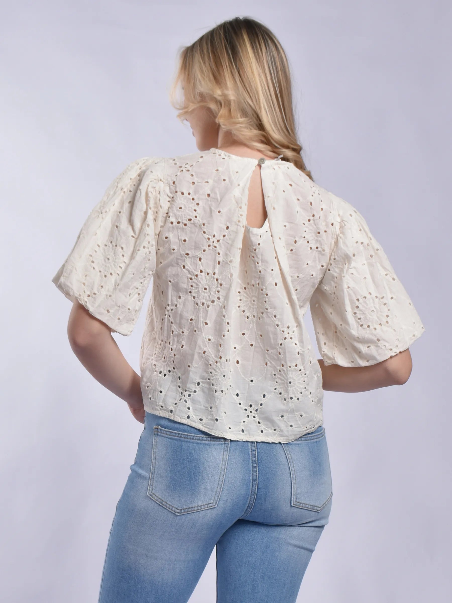 Made In Italy Puff Shoulder Top