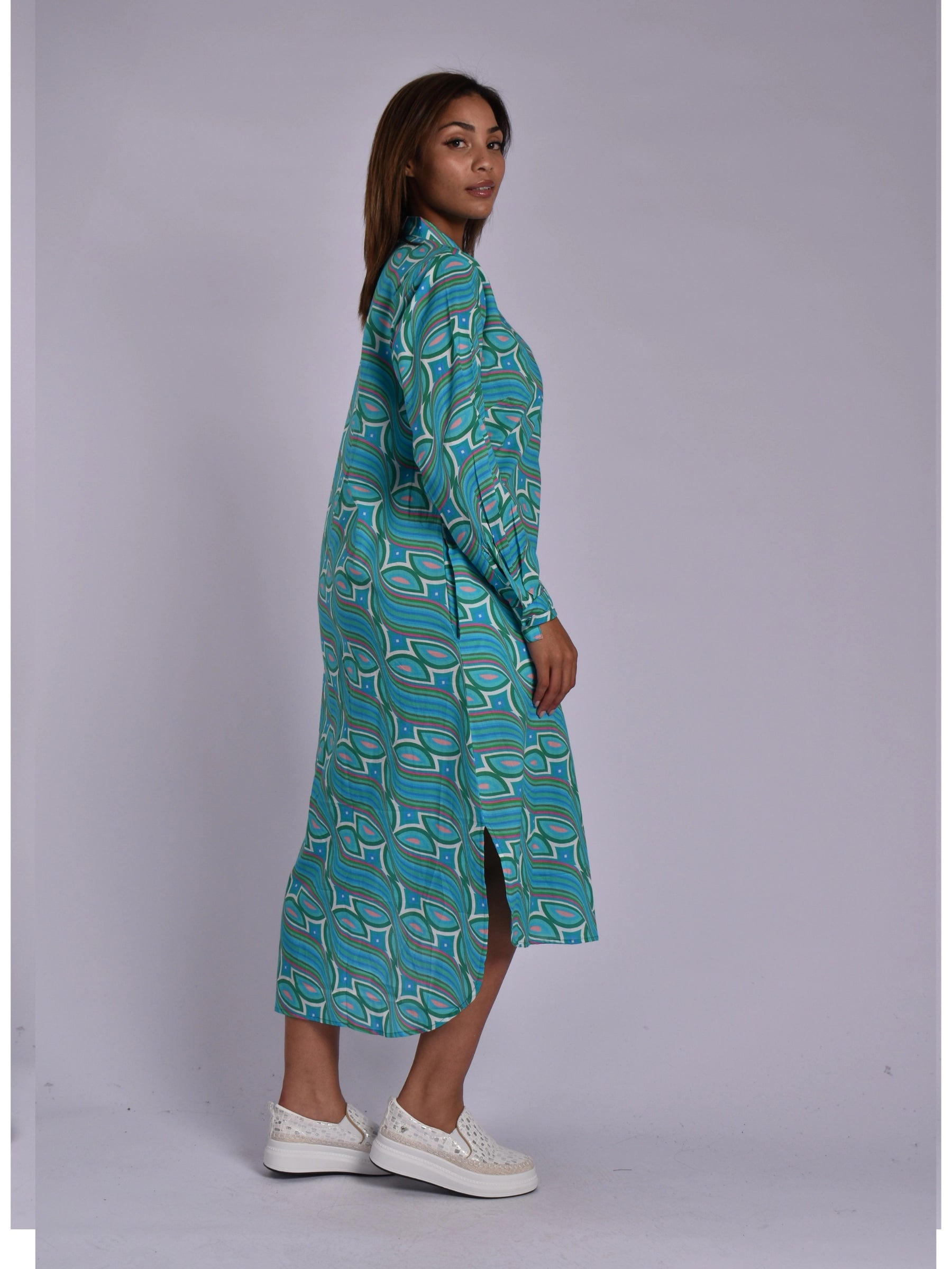 JOLIE GREEN MULTI ELMEY DRESS