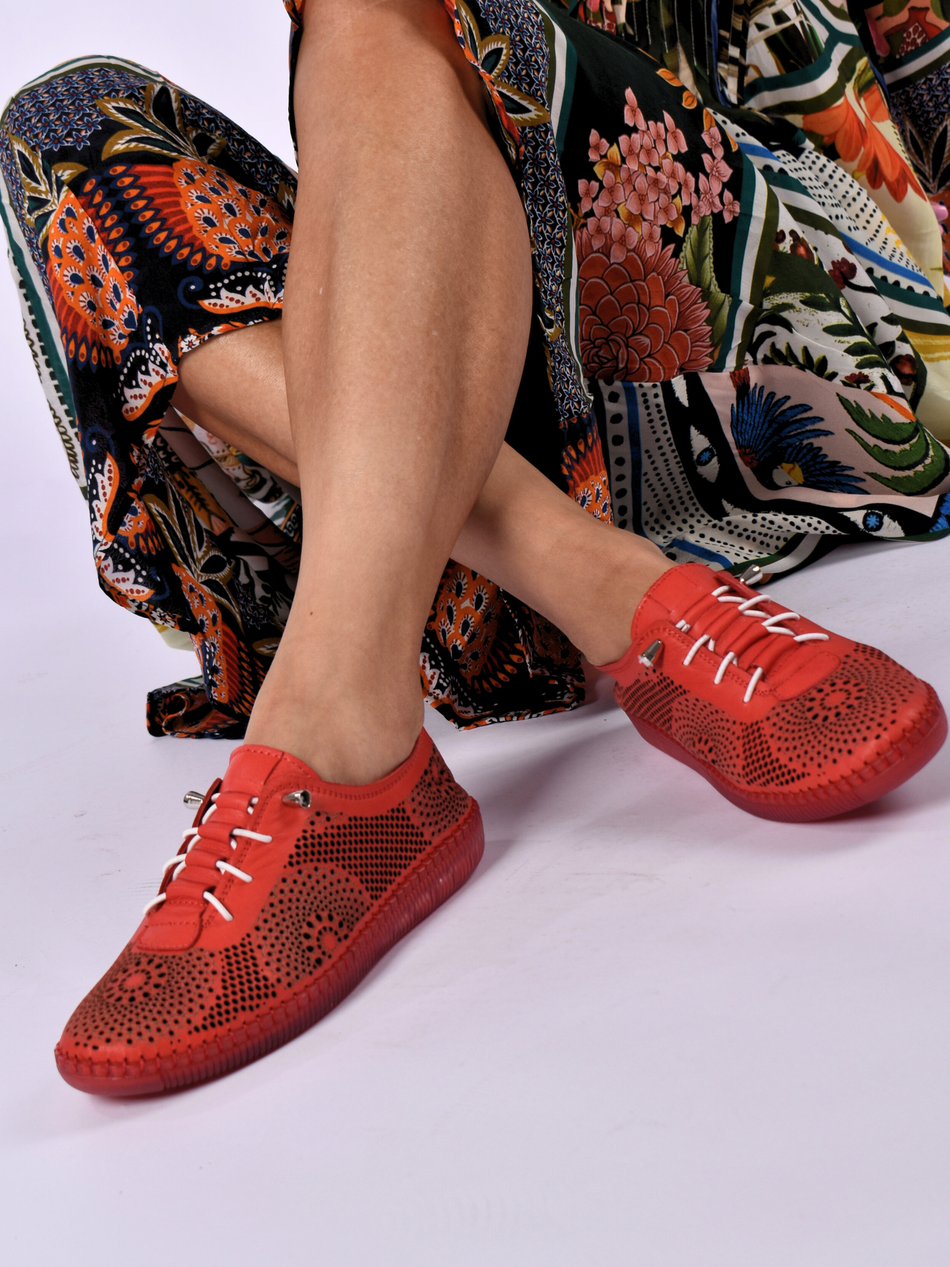 JOLIE RED LEATHER SNEAKER