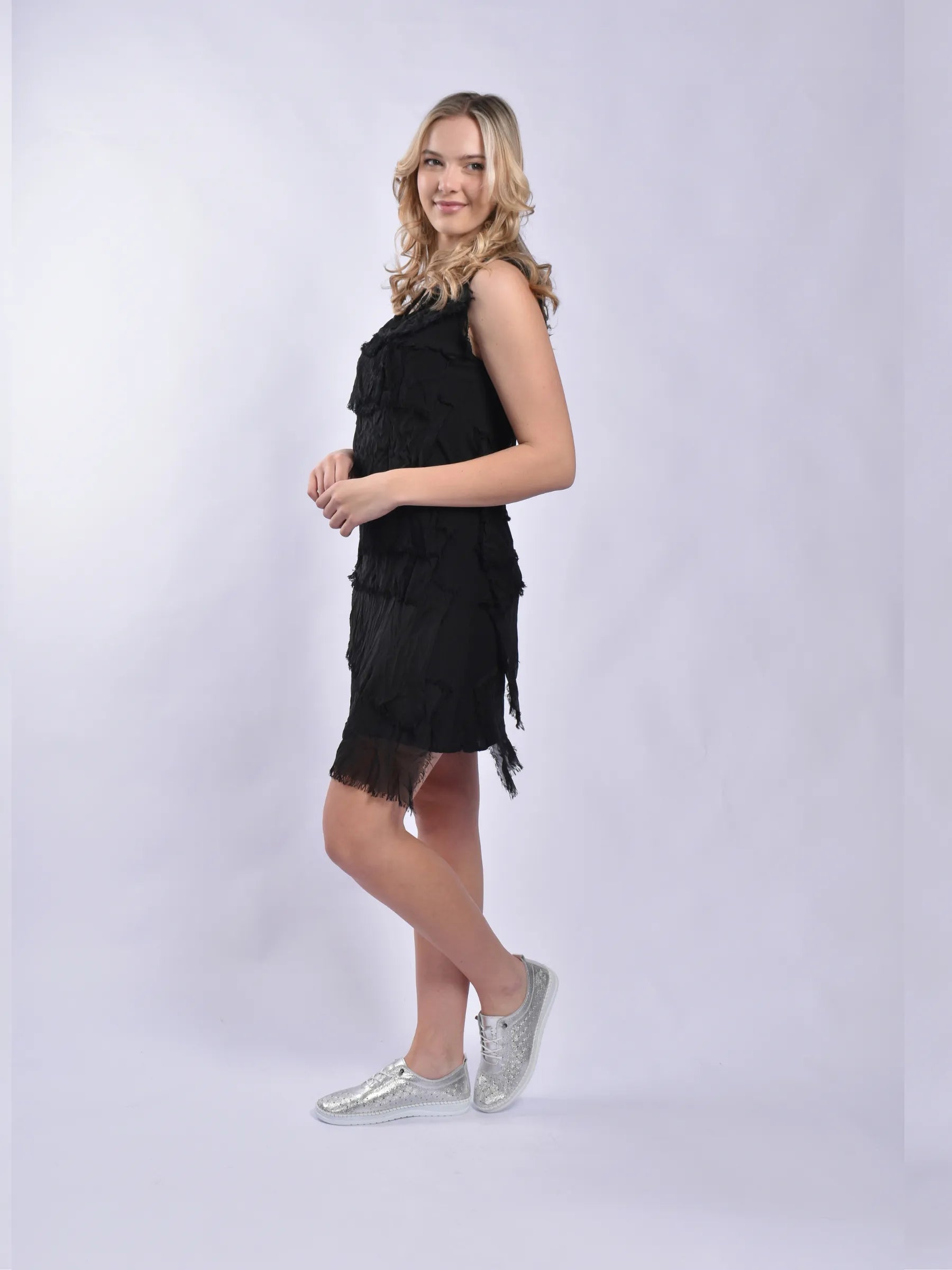 MADE IN ITALY FRILL SHORT DRESS