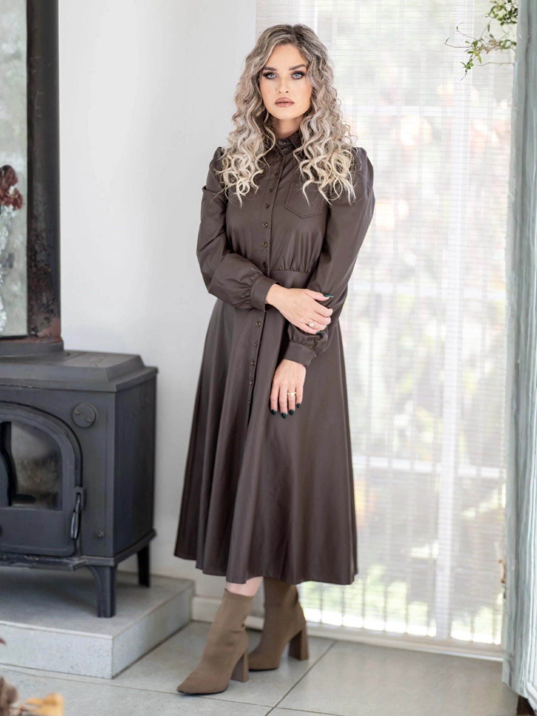MASTIK TAUPE EXPRESS LEATHER DRESS