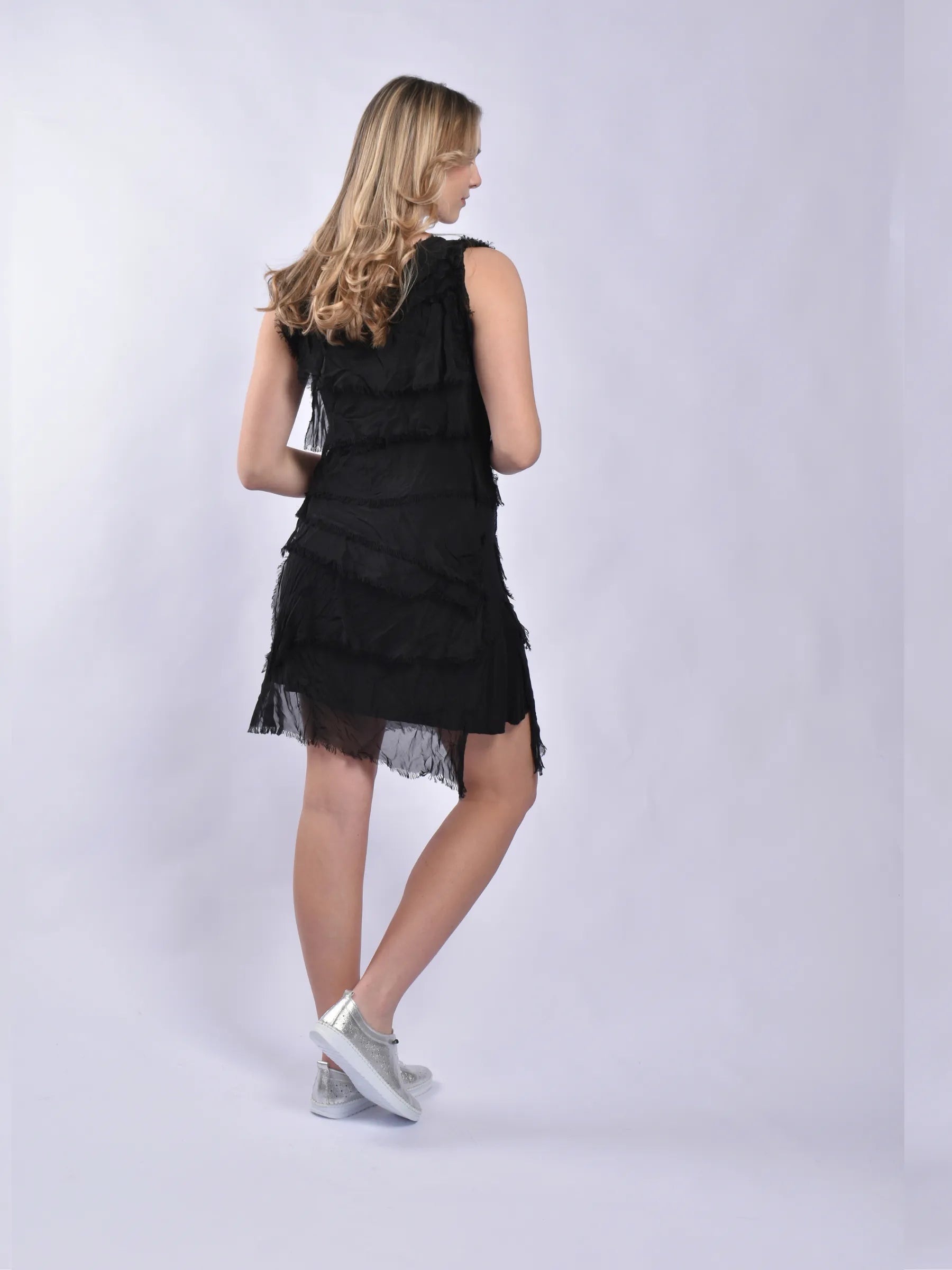 MADE IN ITALY FRILL SHORT DRESS
