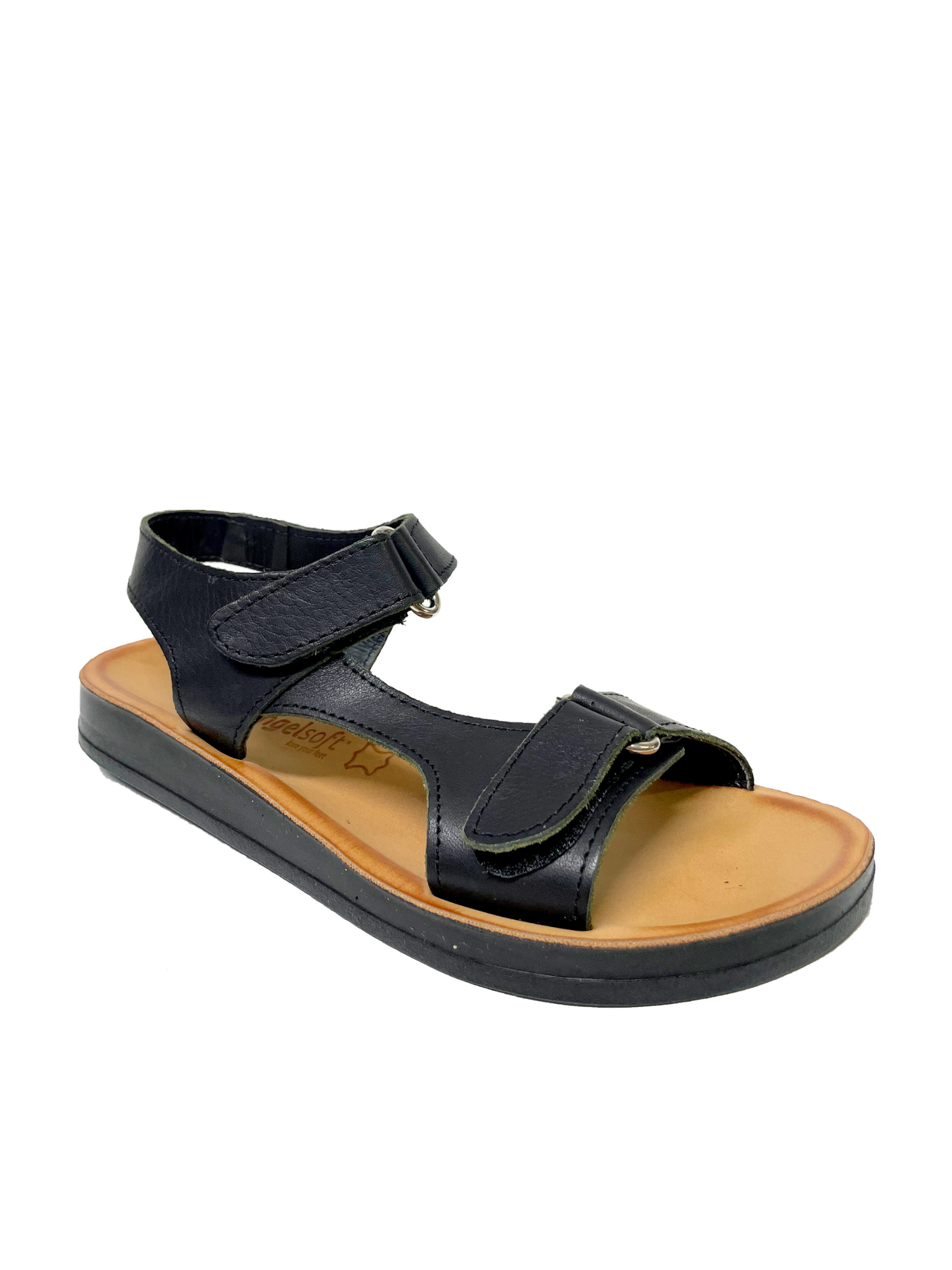 ANGEL SOFT JANE BLACK LEATHER SANDAL