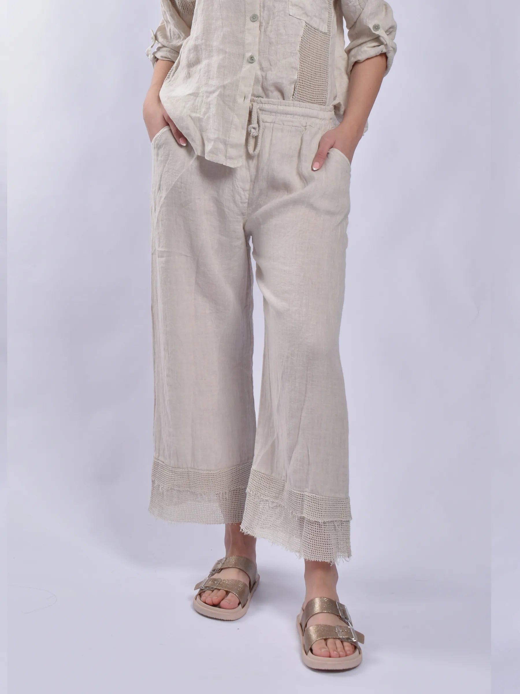 Made In Italy Pure Linen Pants
