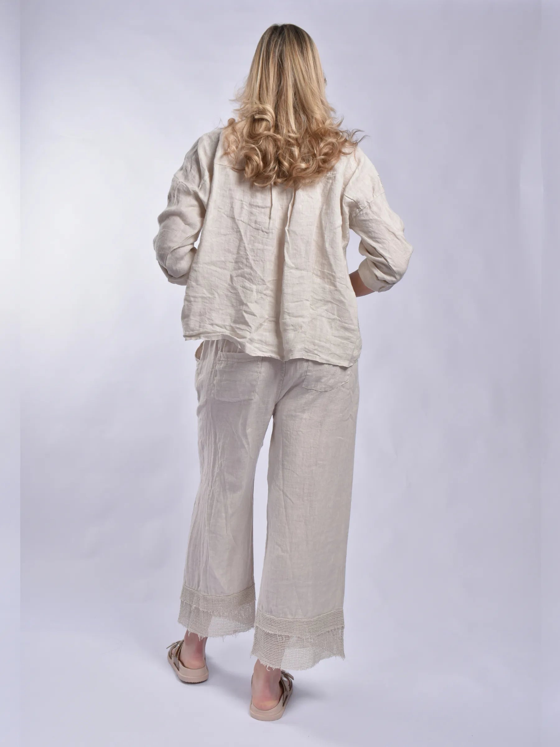 Made In Italy Pure Linen Pants