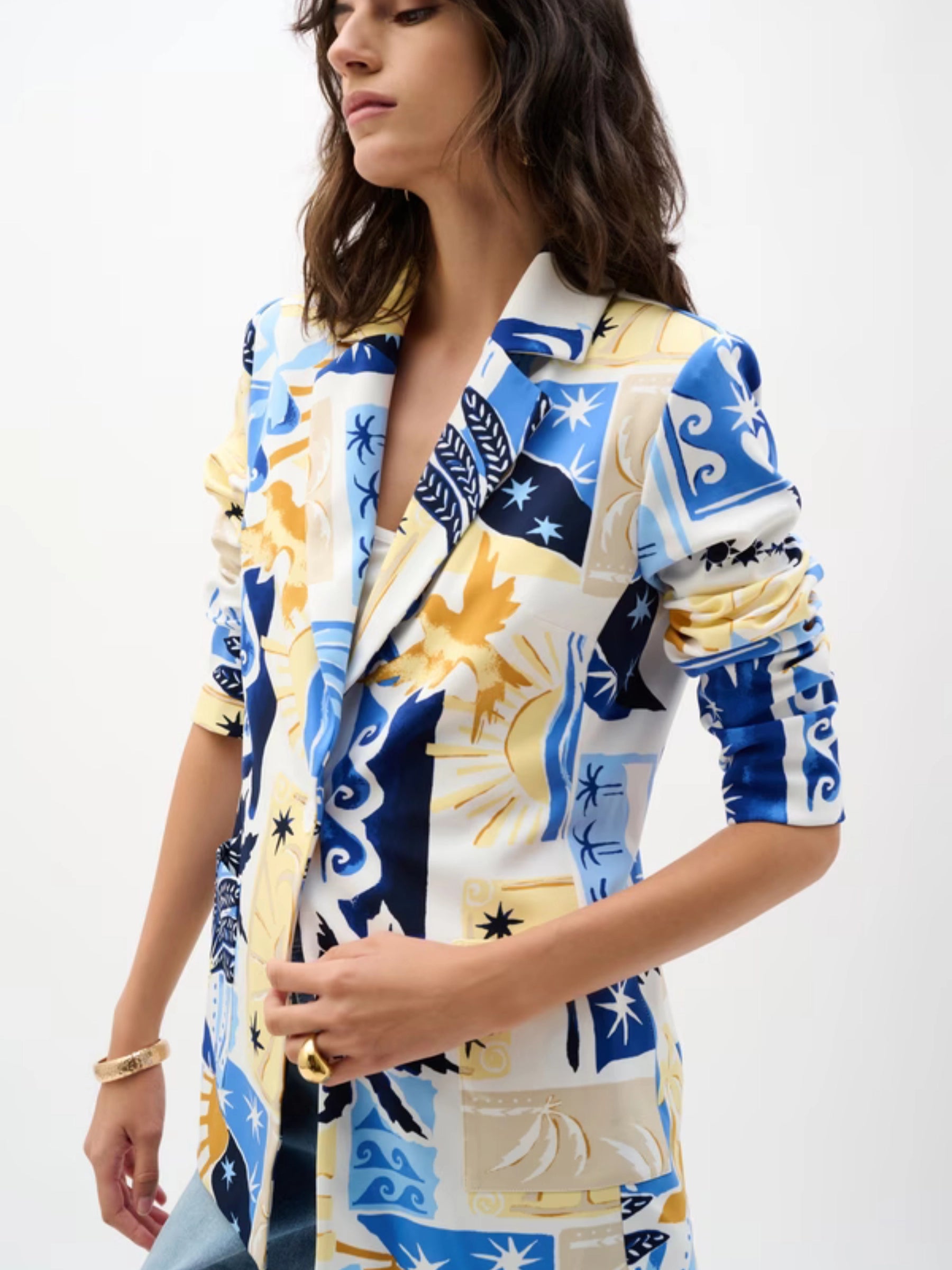JOSEPH RIBKOFF VANILLA MULTI LDS BLAZER