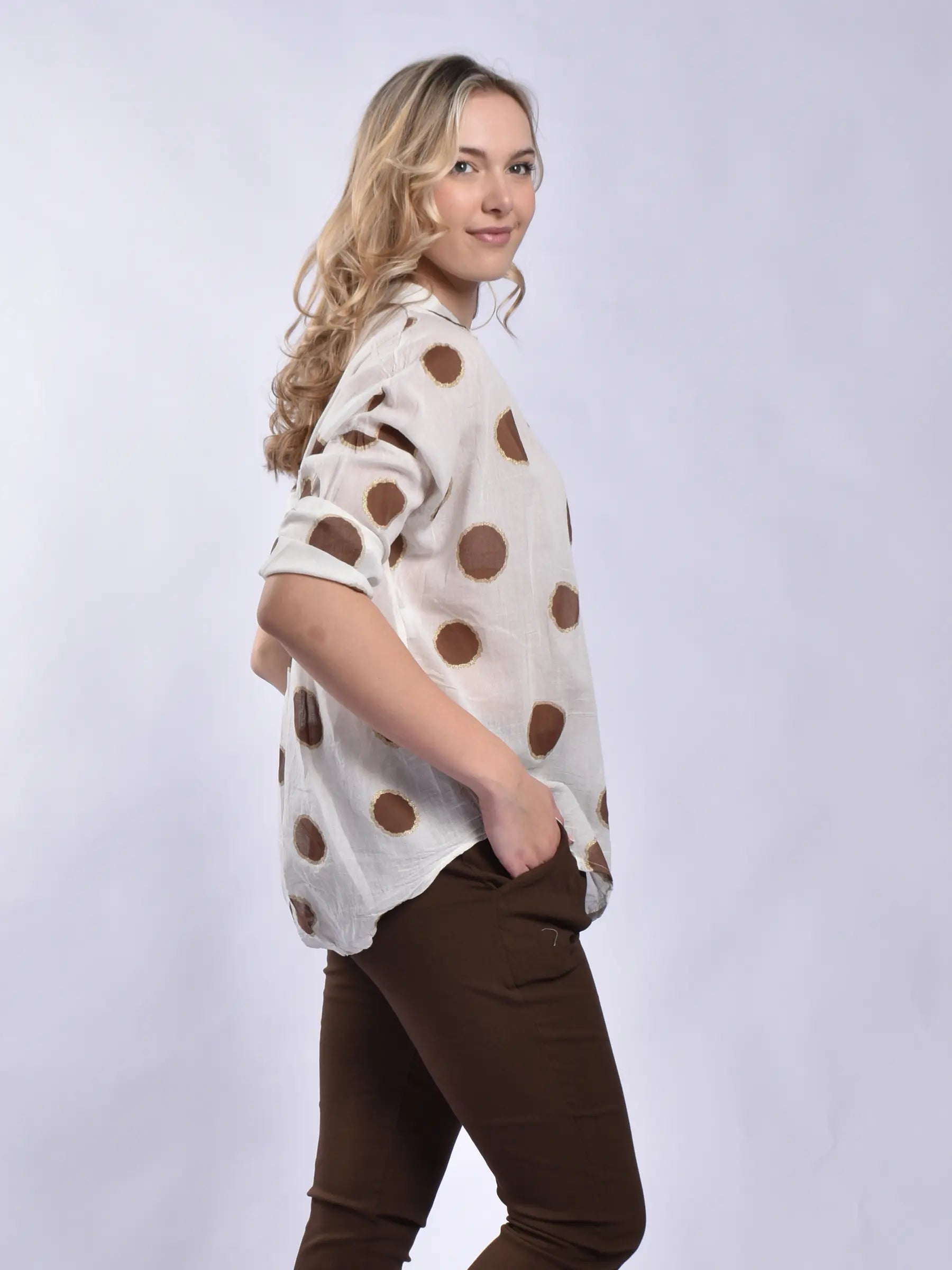 Made In Italy Polkadot Blouse