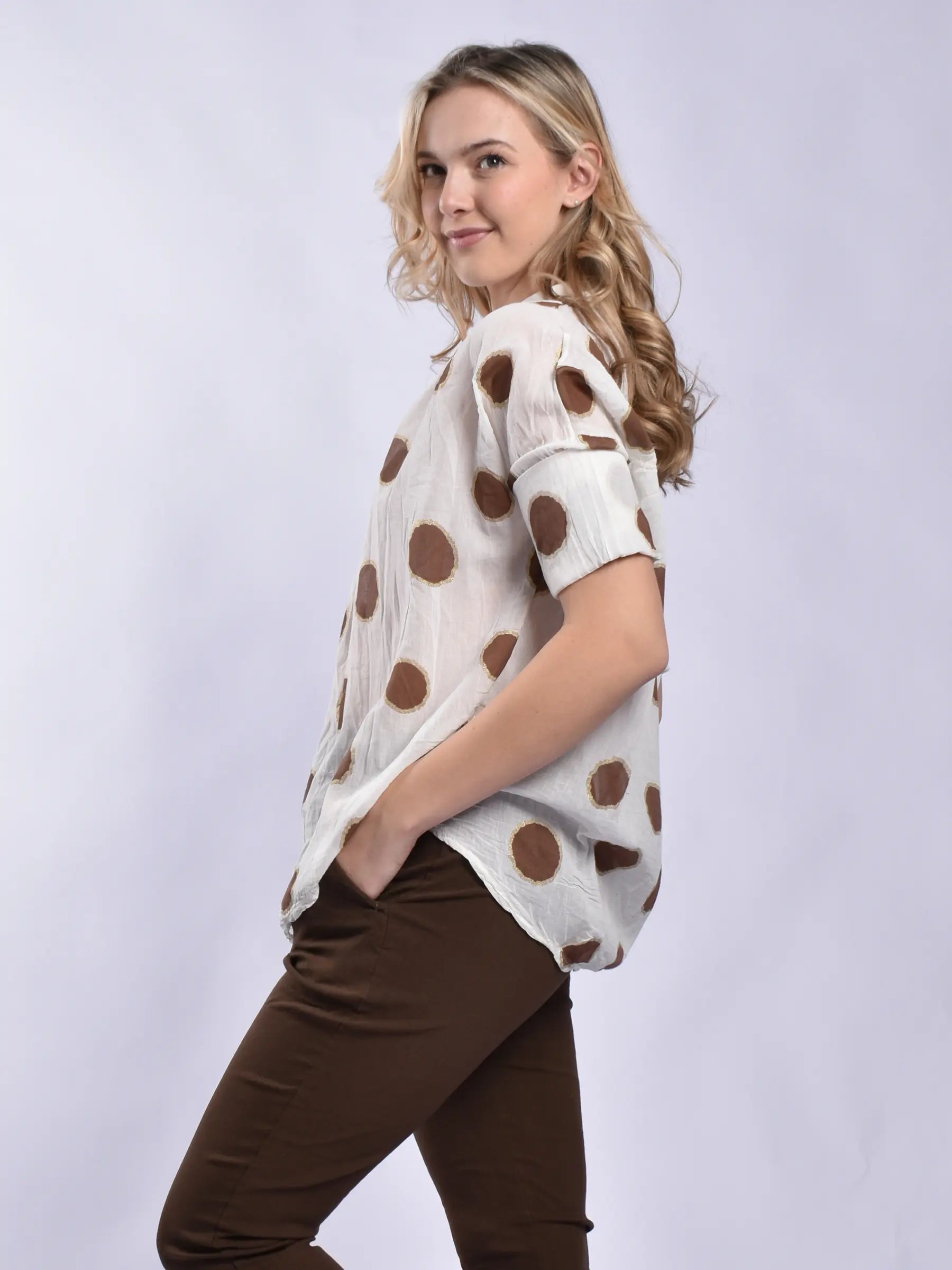 Made In Italy Polkadot Blouse