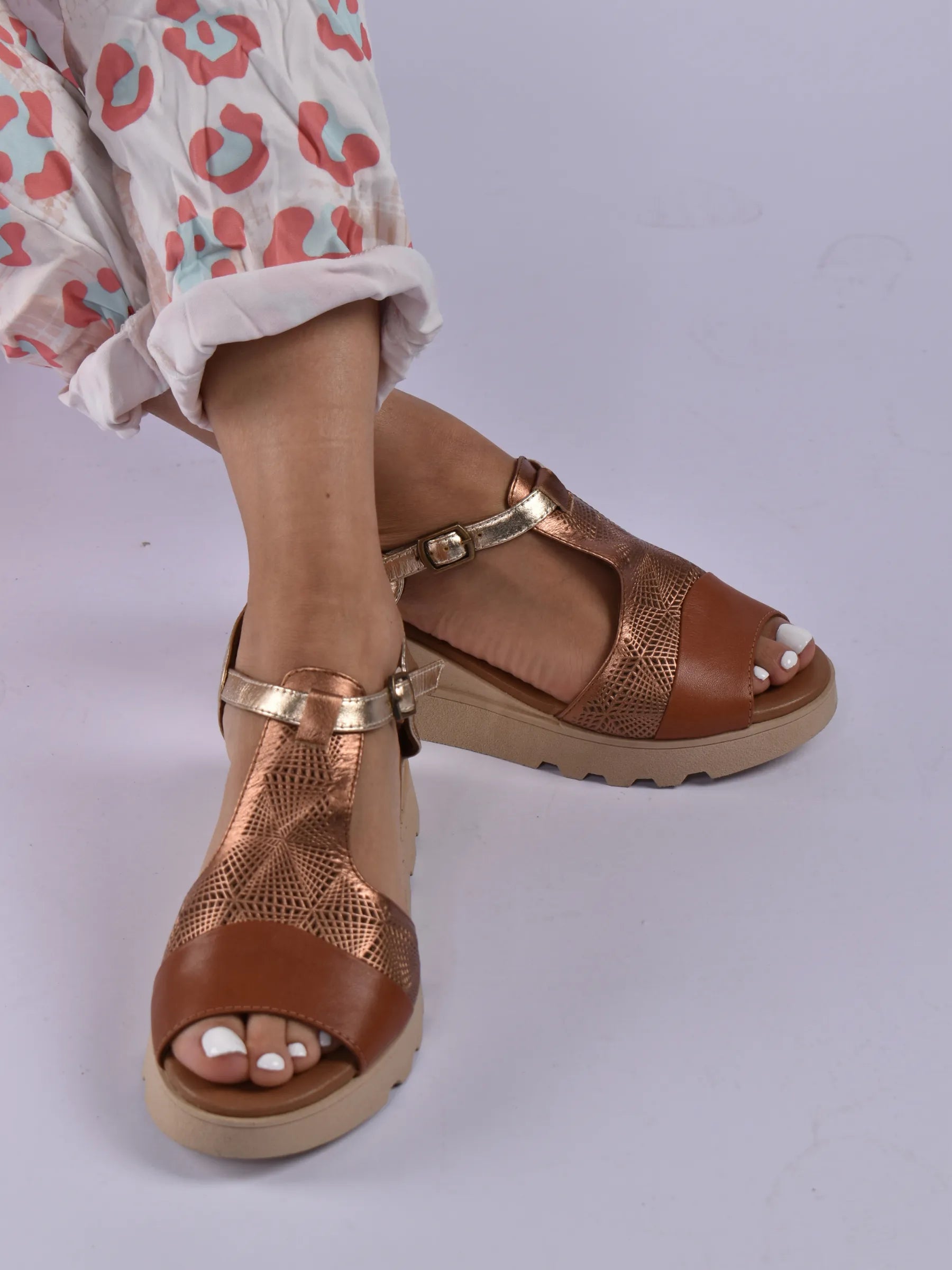 Bueno Leather Wedge Sandal