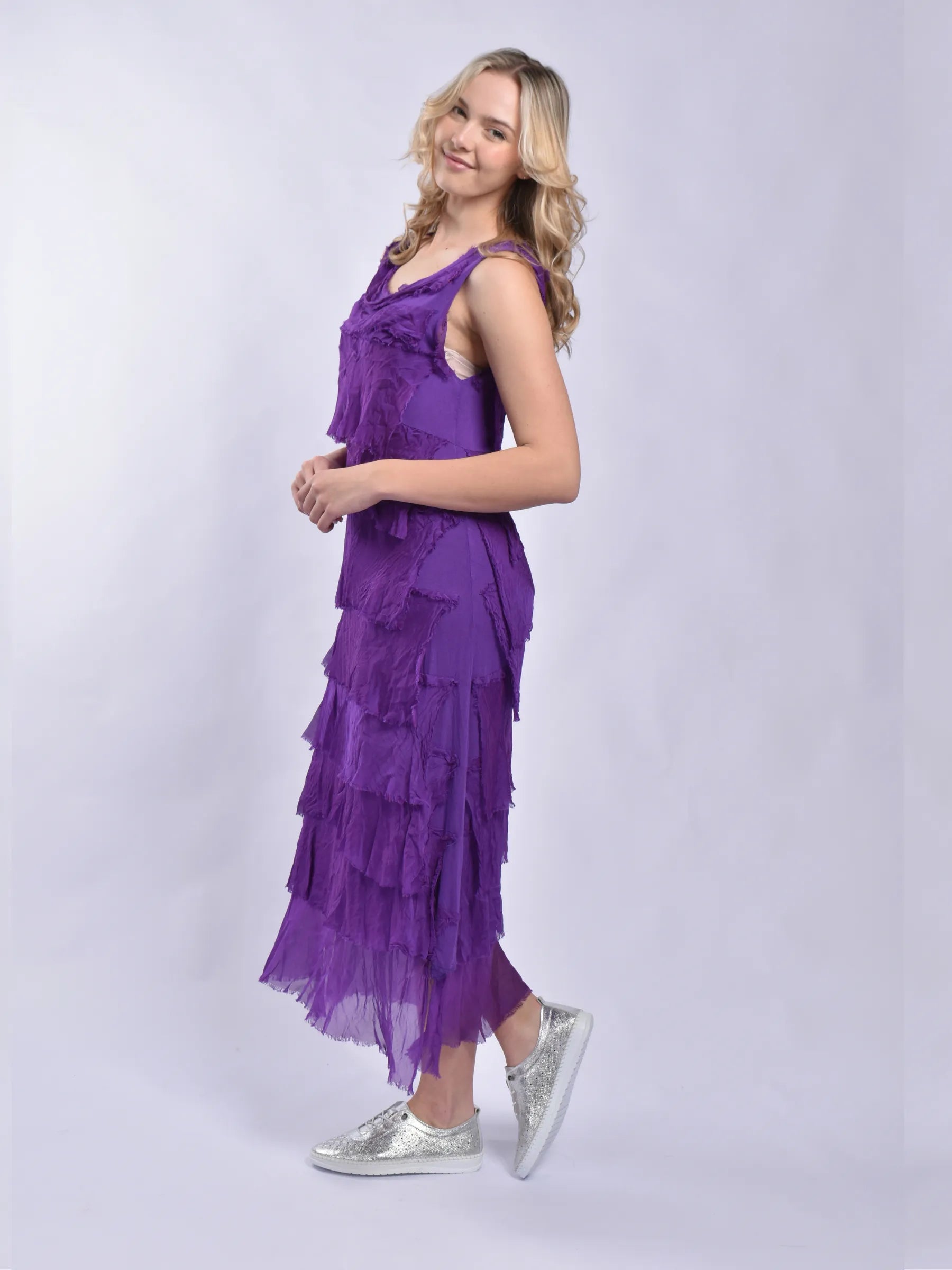 MADE IN ITALY LONG FRILL DRESS