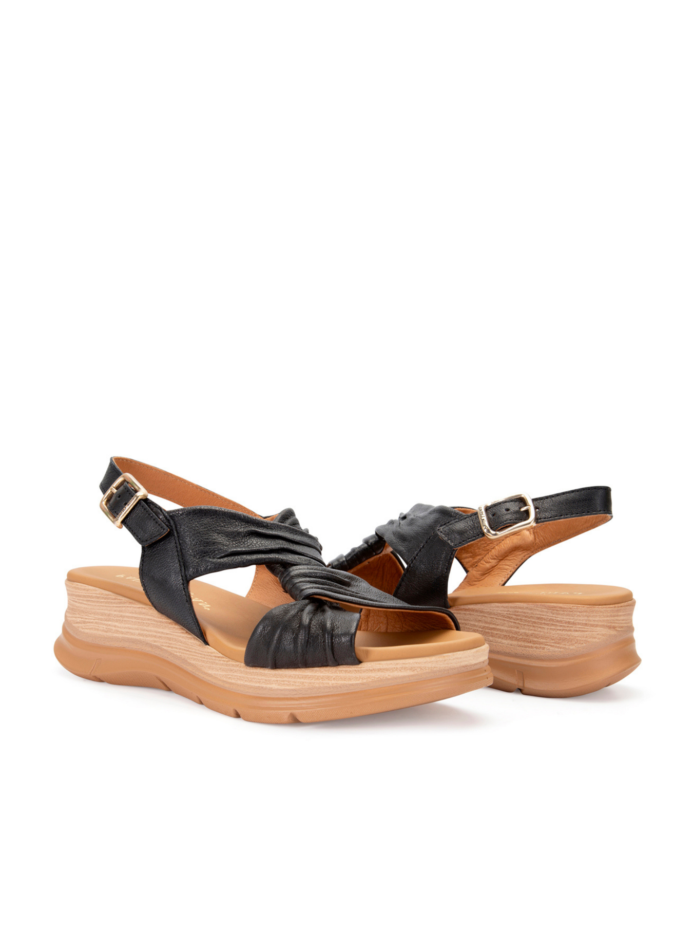 PAULA URBAN BLACK LOW WEDGE SANDAL