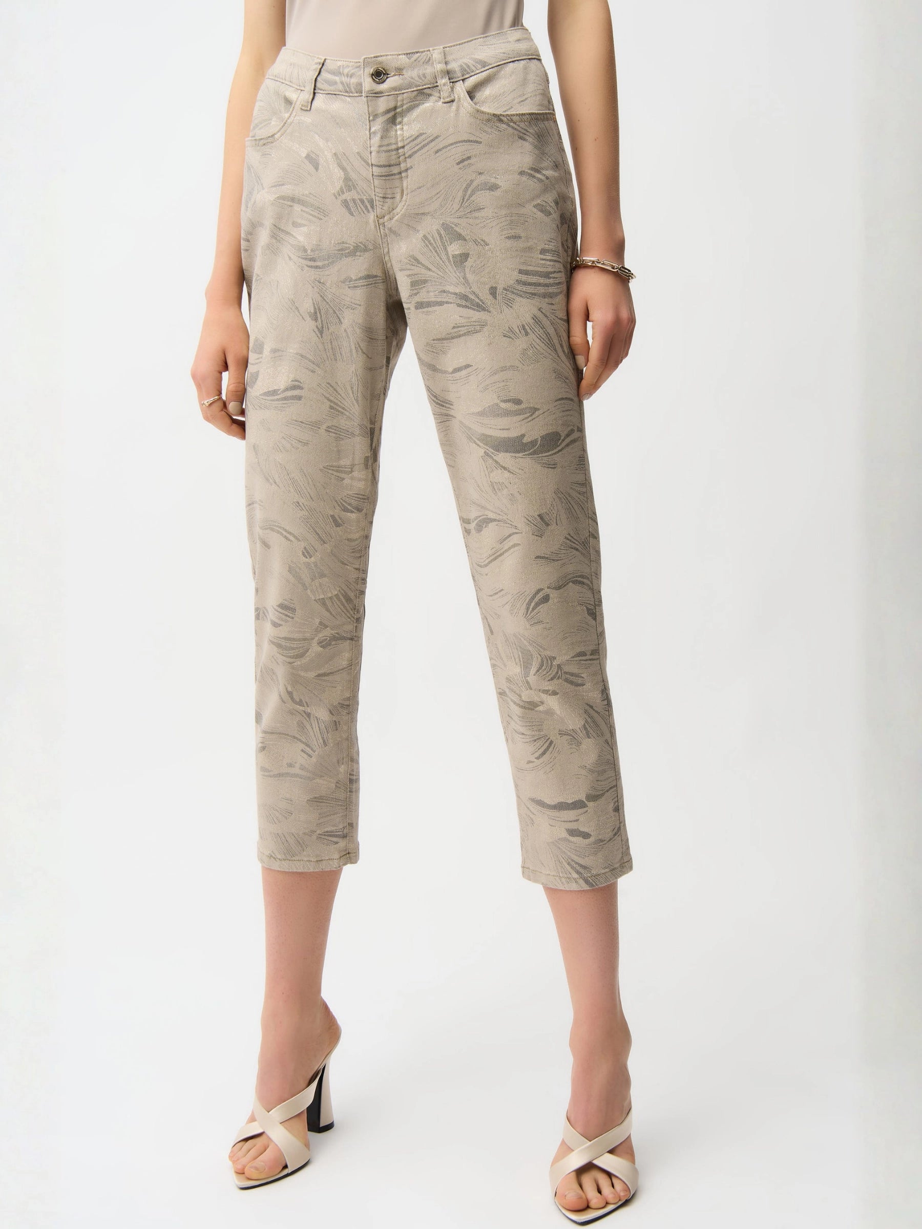 JOSEPH RIBKOFF TAUPE GOLD LDS PANTS