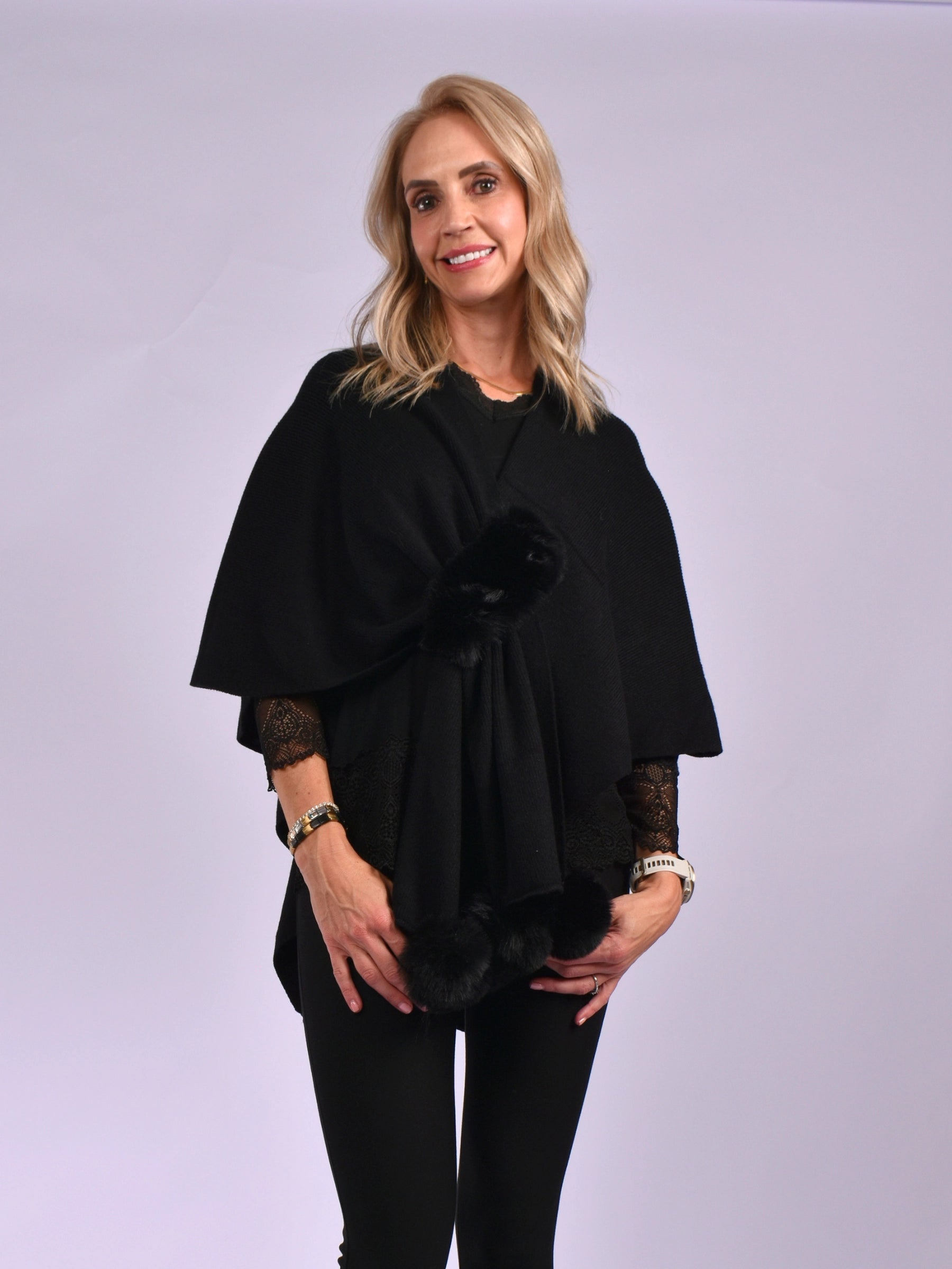 JOLIE BLACK PONCHO