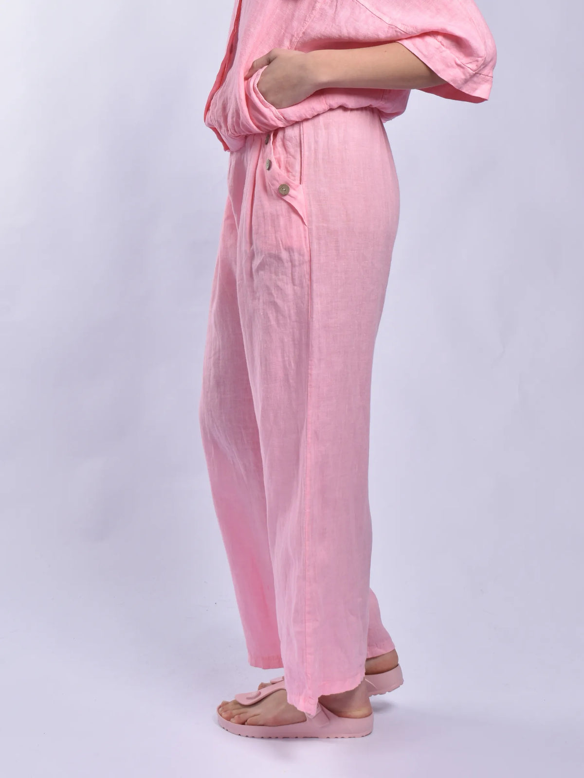 Made In Italy Linen Palazzo Pants