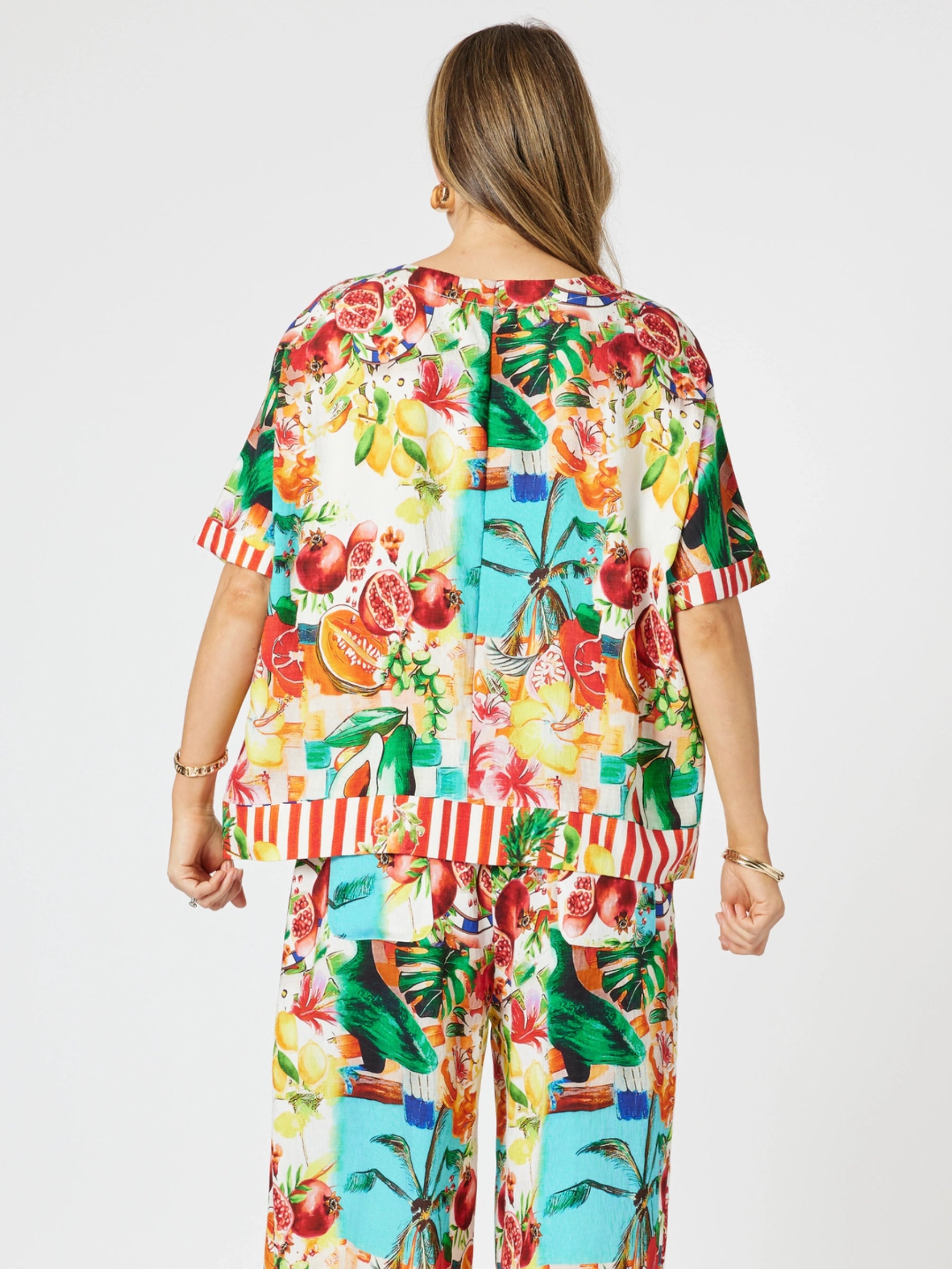 THREADZ MULTI ORANGE POSITANO TOP