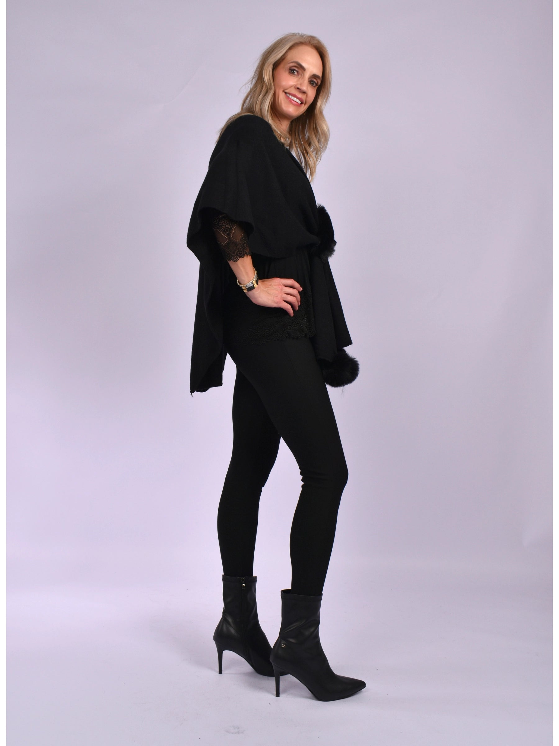 JOLIE BLACK PONCHO