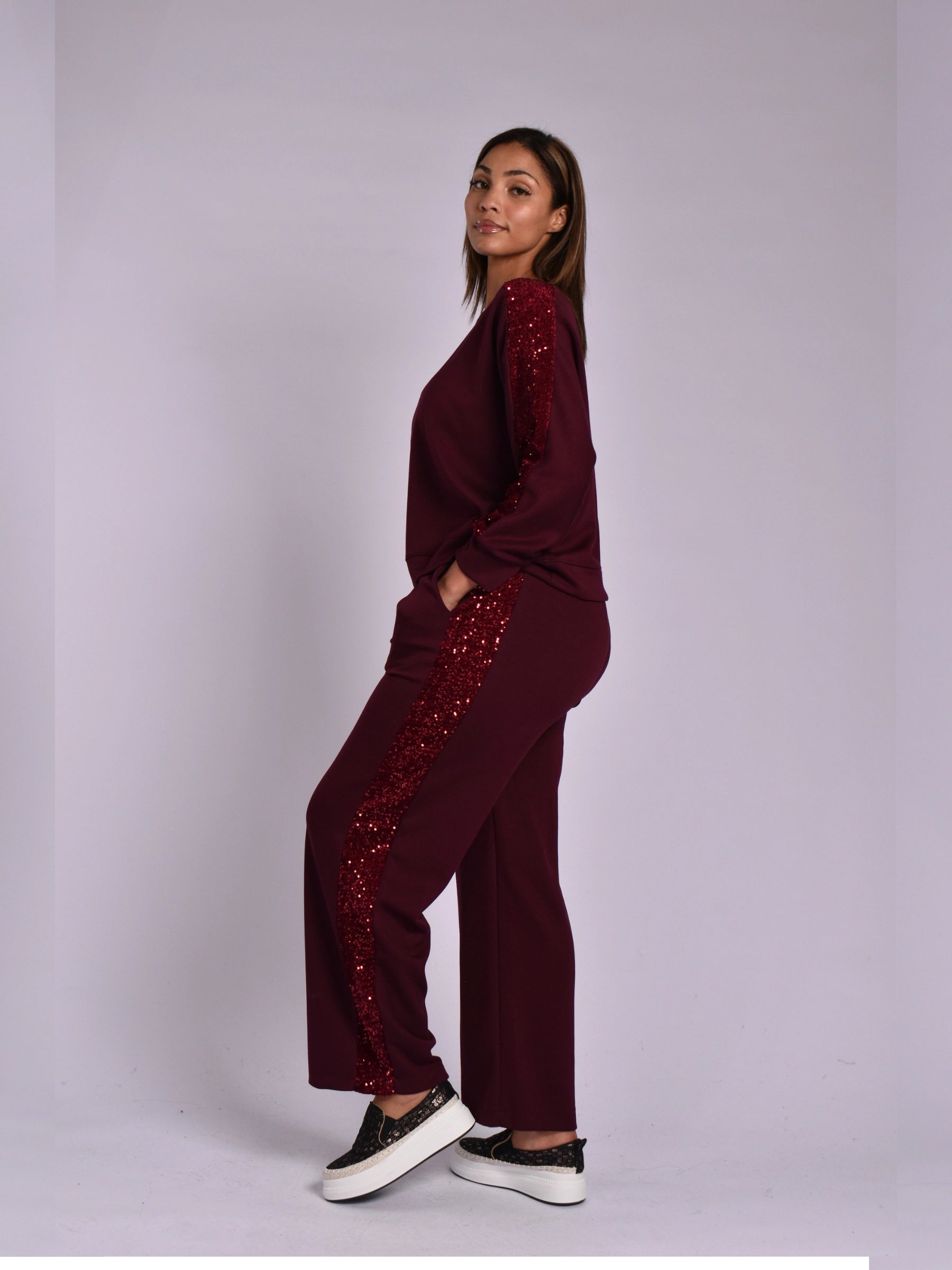 MADE IN ITALY DARK BROWN 2-PIECE TRACKSUIT