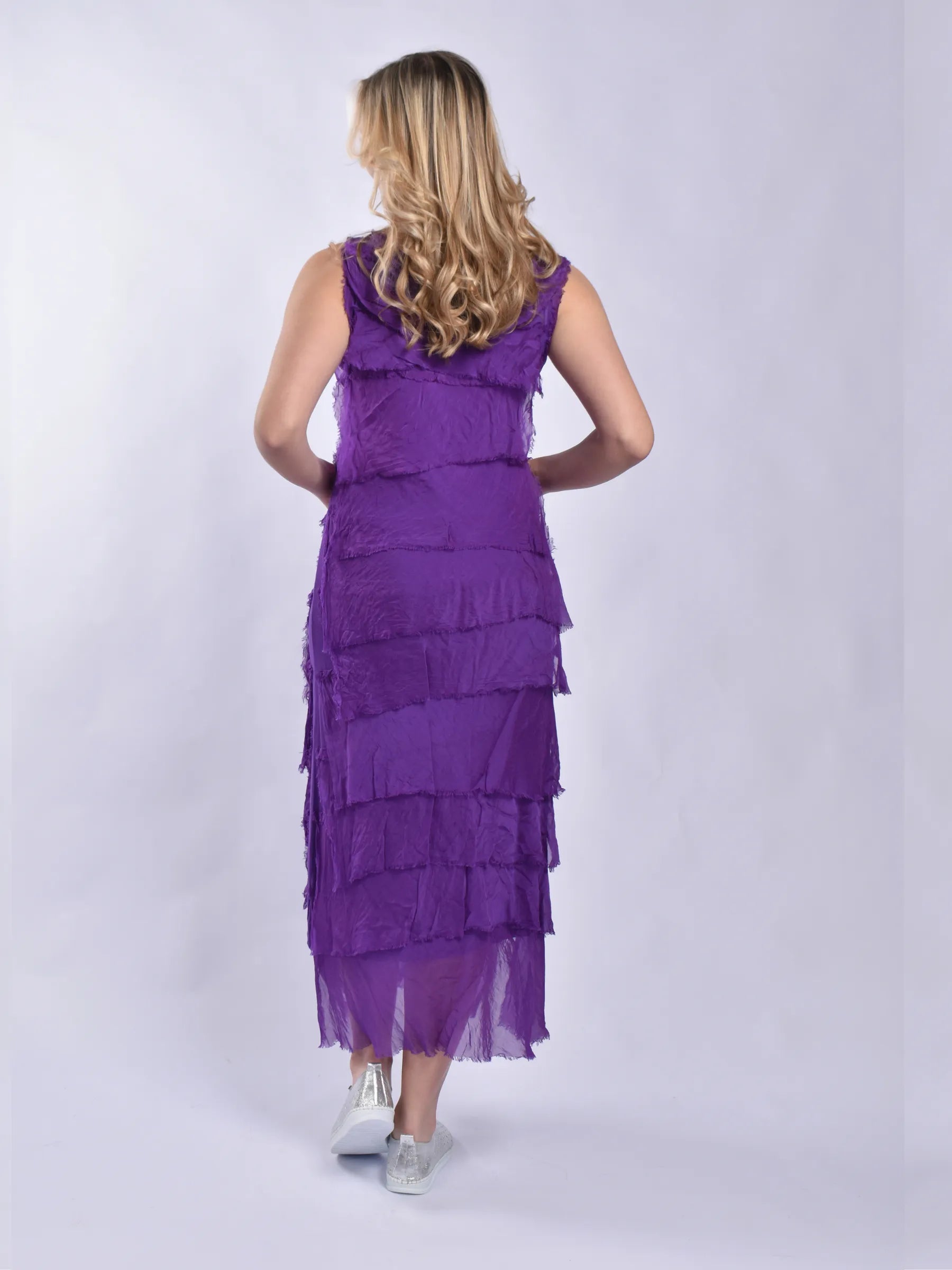 MADE IN ITALY LONG FRILL DRESS