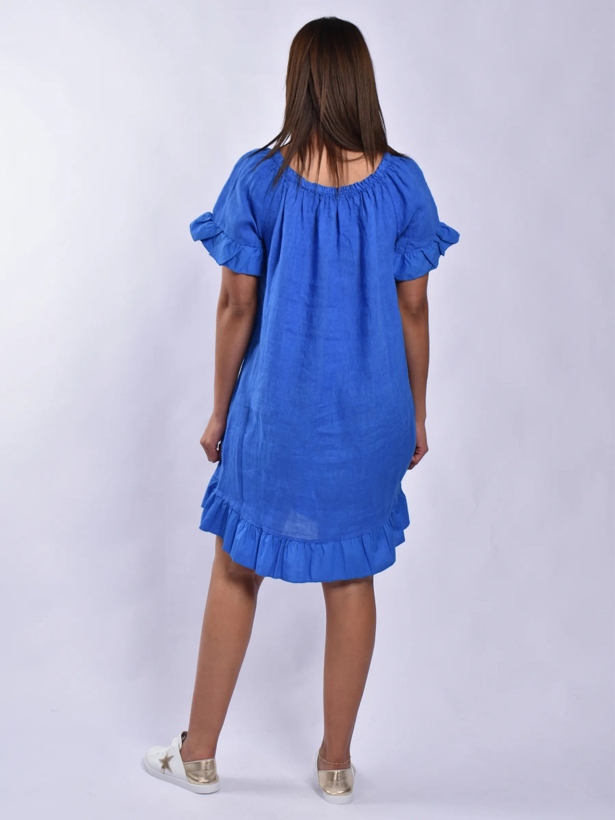 Made In Italy Linen Short Dress