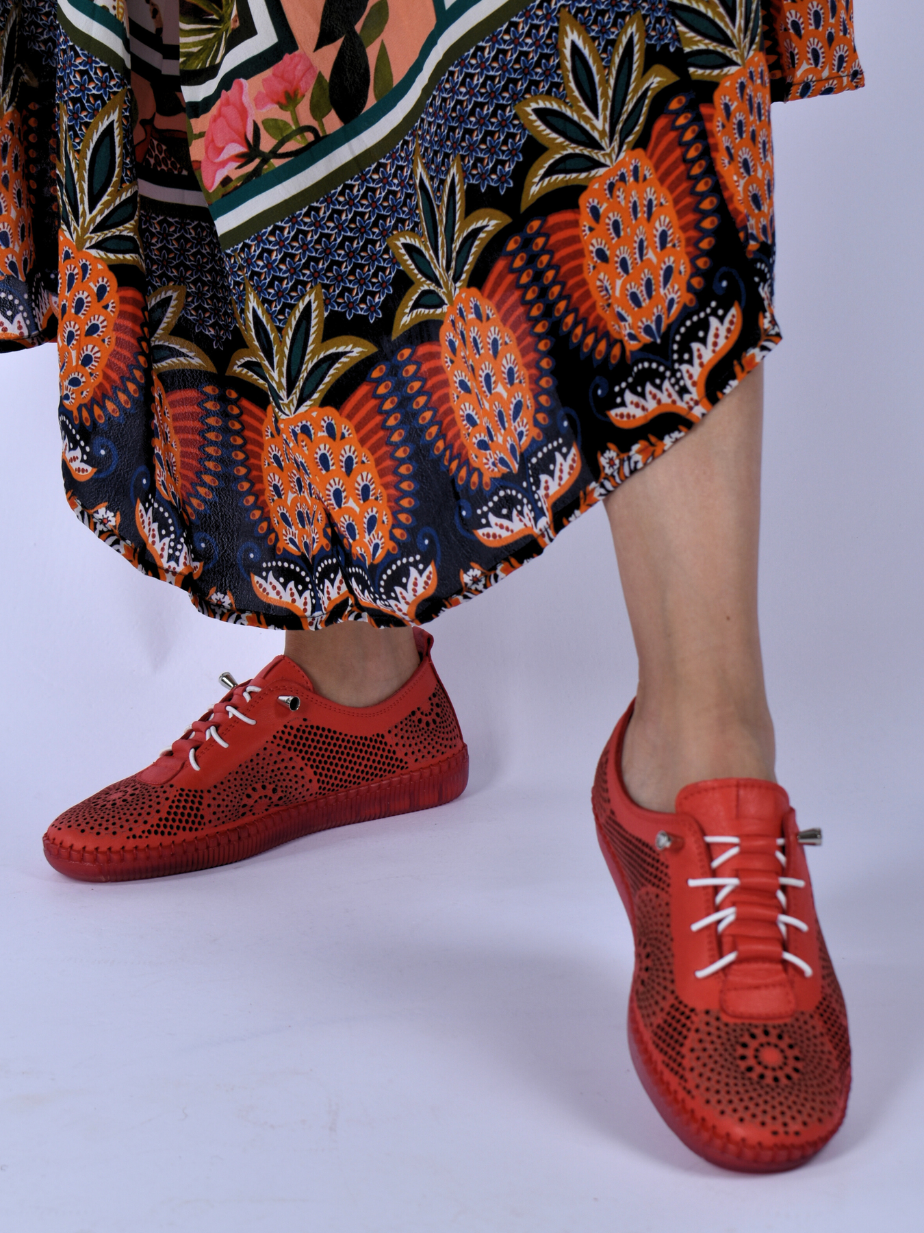 JOLIE RED LEATHER SNEAKER