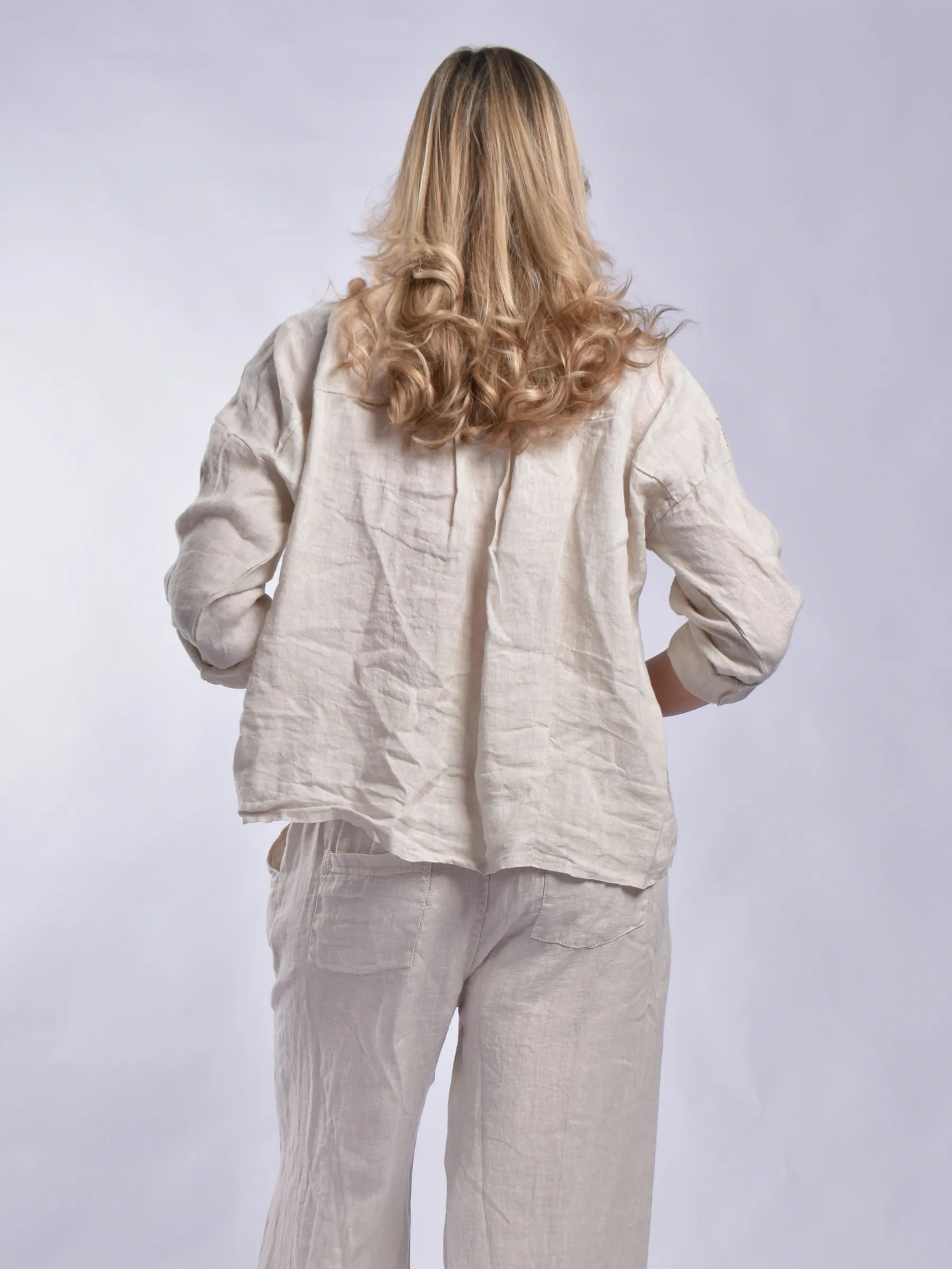 Made In Italy Pure Linen Blouse