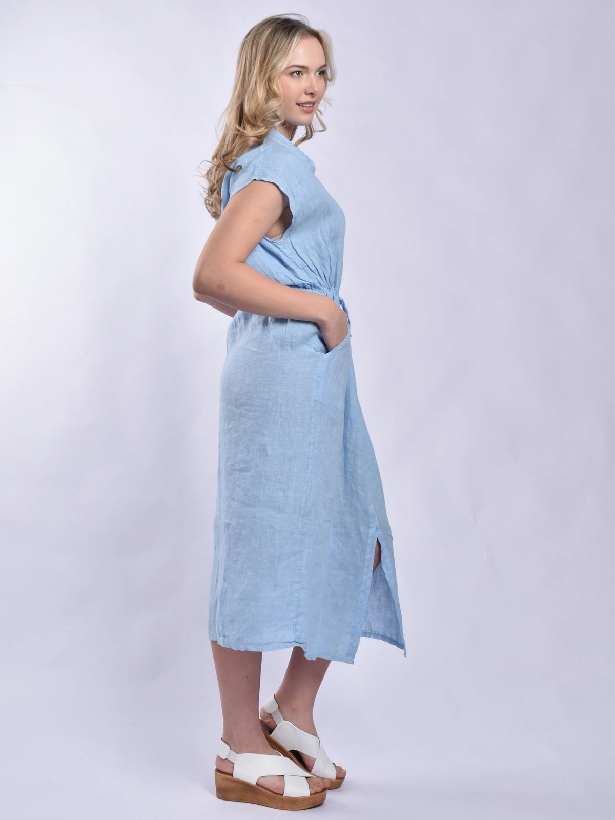 Made In Italy Linen Long Dress