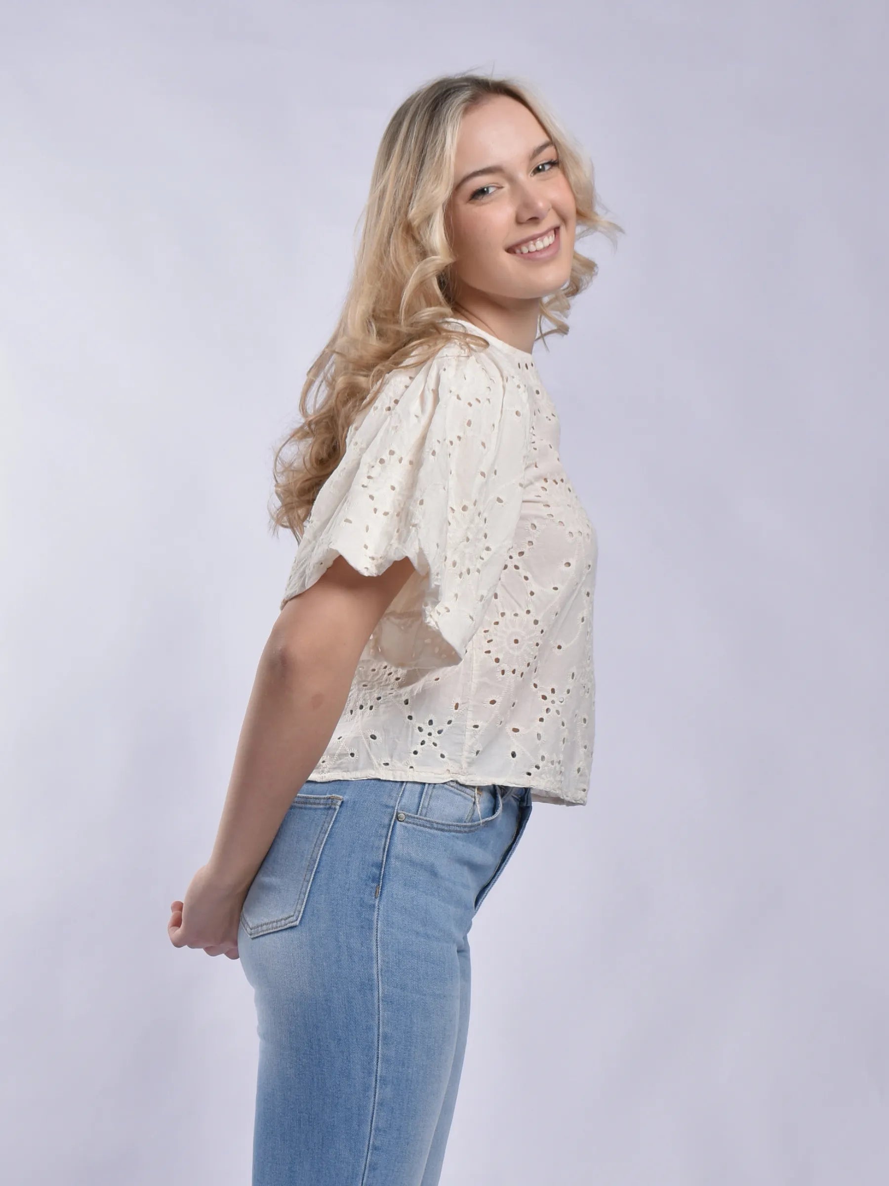 Made In Italy Puff Shoulder Top