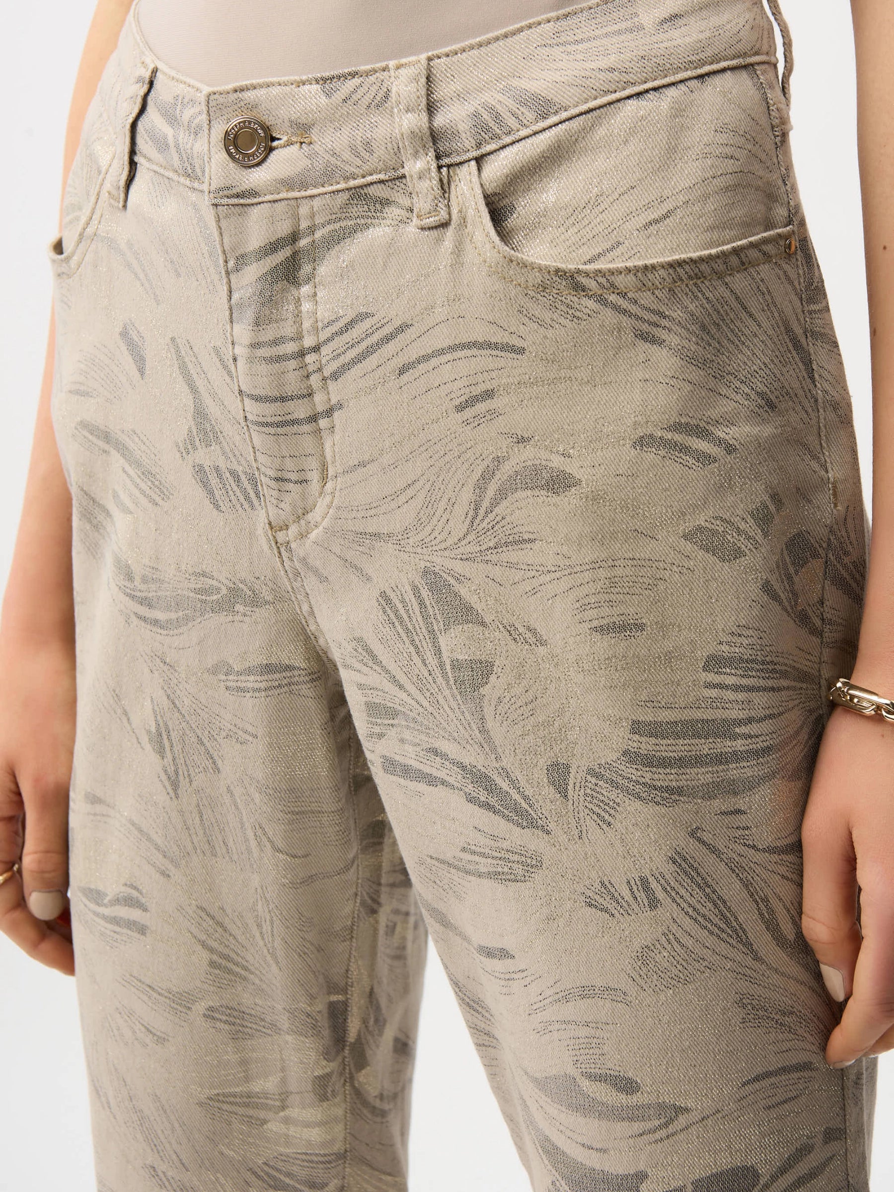 JOSEPH RIBKOFF TAUPE GOLD LDS PANTS