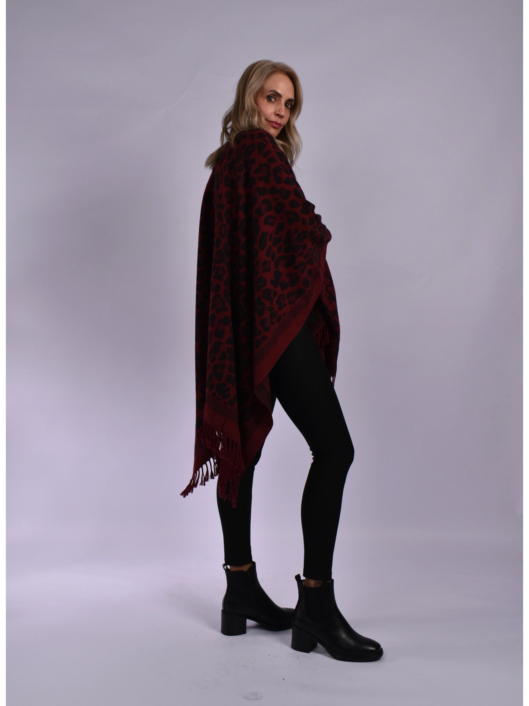 JOLIE PONCHO - GREY BLACK