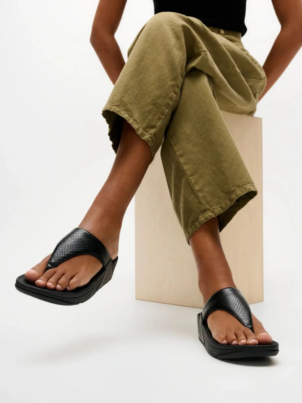 FitFlop Lulu Snake Toe-post Sandals