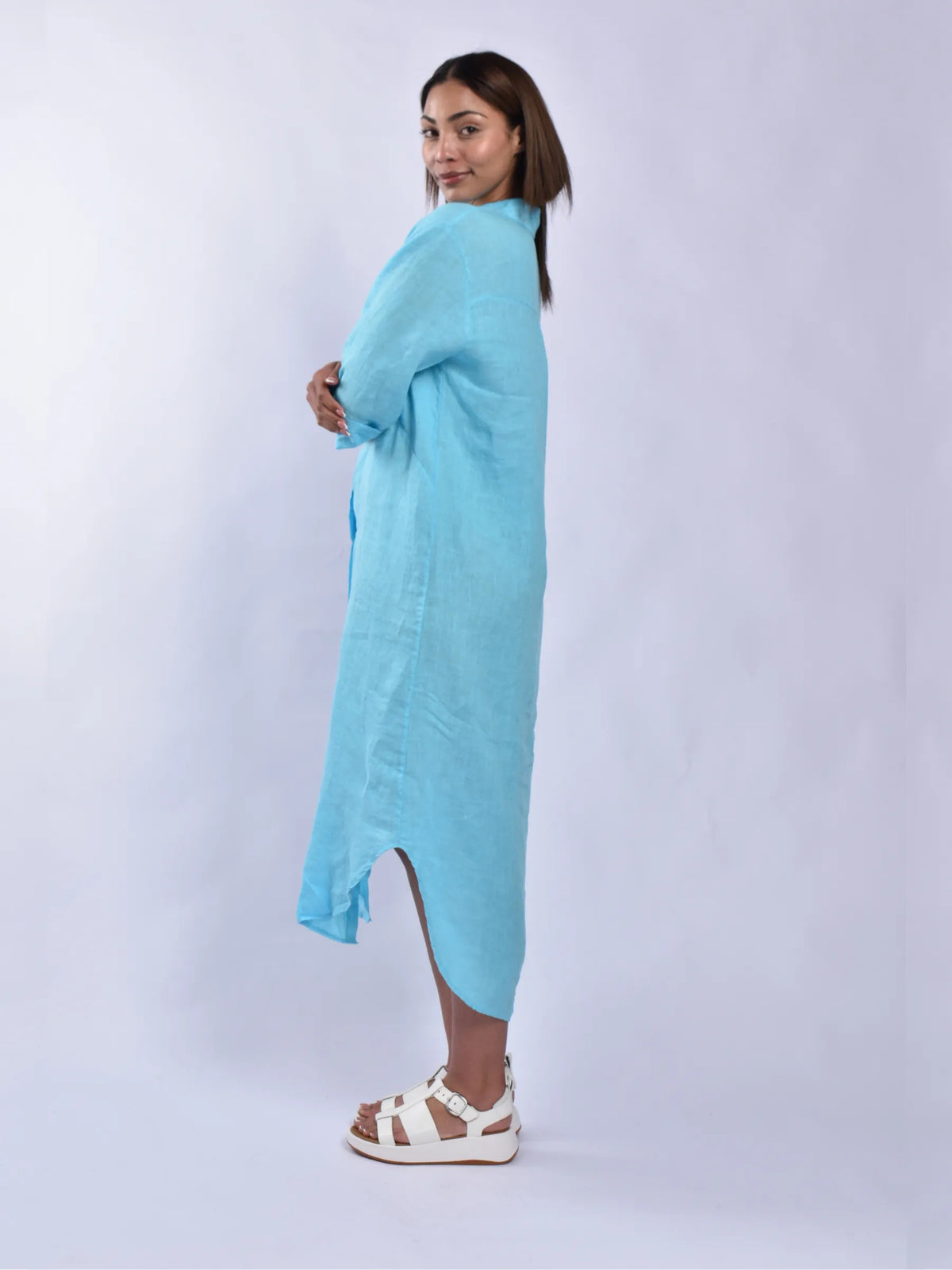 Made In Italy Linen Long Dress