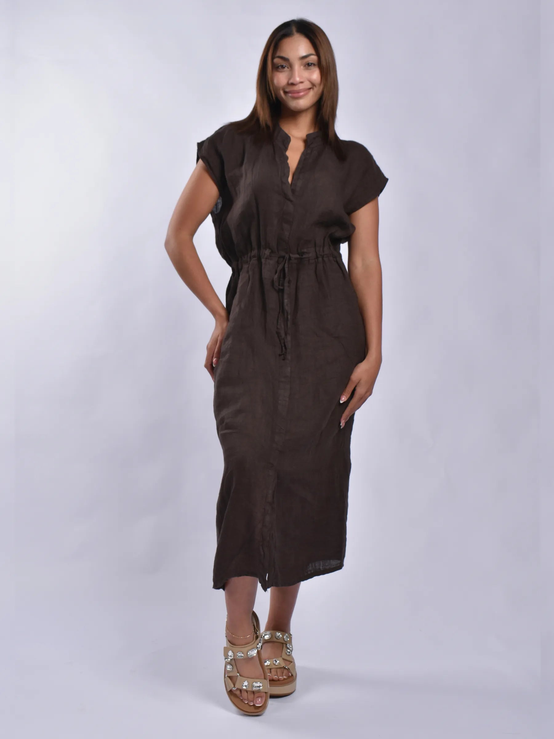 Made In Italy Linen Long Dress