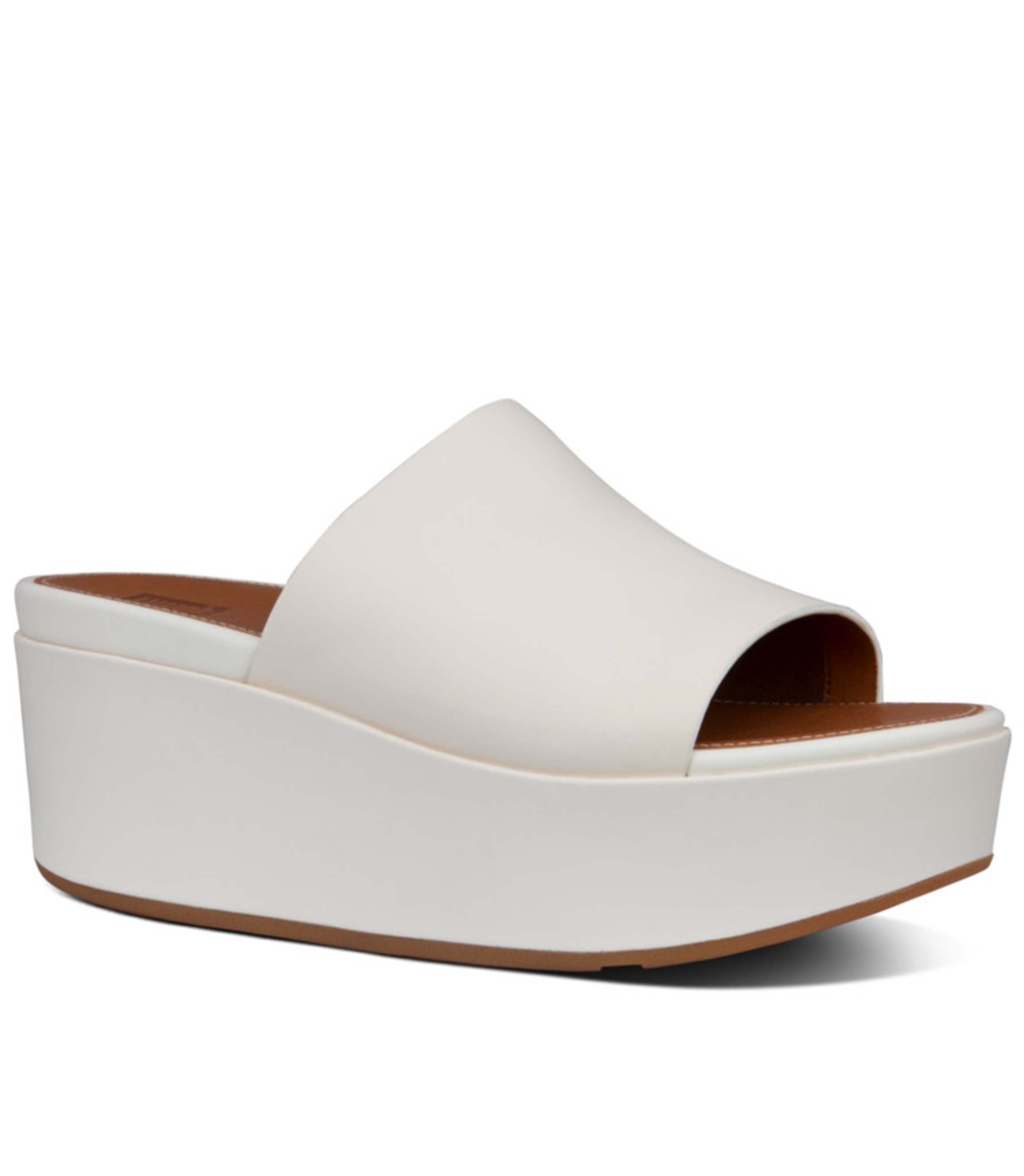 Fitflop Women Eloise Leather Cork Strappy Wedge Sandals |HS7-194| Urban White main image 1