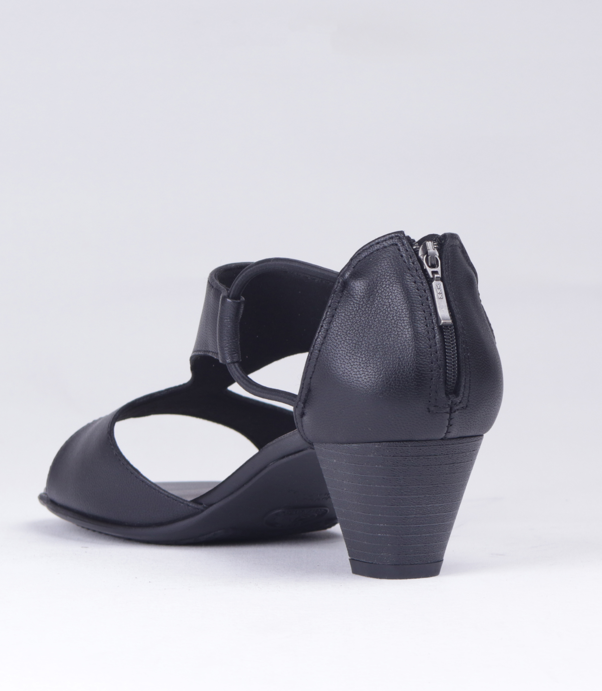 FROGGIE BLACK LEATHER WIDER FIT T BAR HEEL Rosella Style inspired