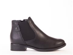 FROGGIE BLACK LEATHER ANKLE BOOT WITH ELASTIC