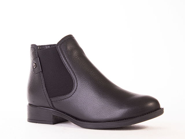 FROGGIE BLACK LEATHER ANKLE BOOT WITH ELASTIC | Rosella - Style ...