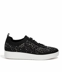 FIT FLOP BLACK OMBRE CRYSTAL KNIT RALLY SNEAKER