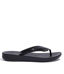 FIT FLOP ALL BLACK IQUSHION FEATHER TOE POST