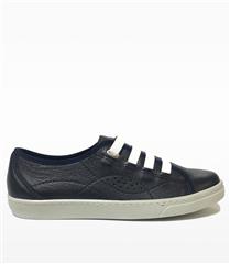 FROGGIE NAVY MULTI LEATHER ELASTICATED LACE SNEAKERS
