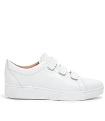 FIT FLOP WHITE LEATHER RALLY QUICK STICK FASTENING SNEAKER