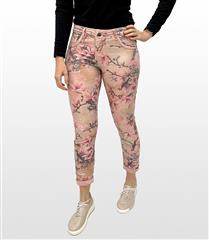 MADE IN ITALY PINK FLORAL REVERSIBLE JEANS 