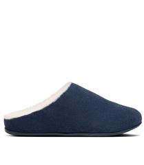 FITFLOP MIDNIGHT NAVY CHRISSIE SHEARLING SLIPPERS