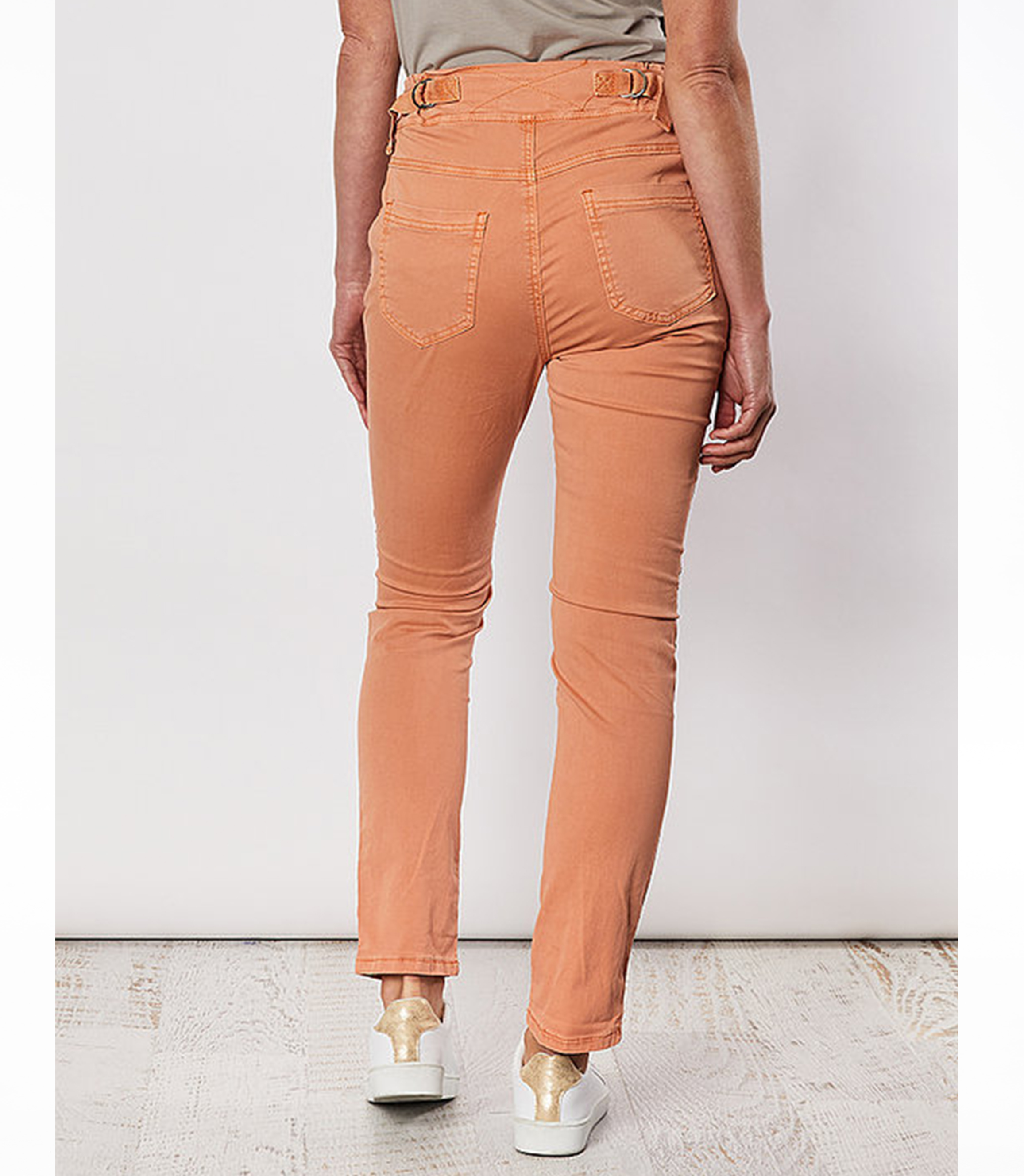THREADZ ORANGE TIE FRONT JOGGER JEAN 